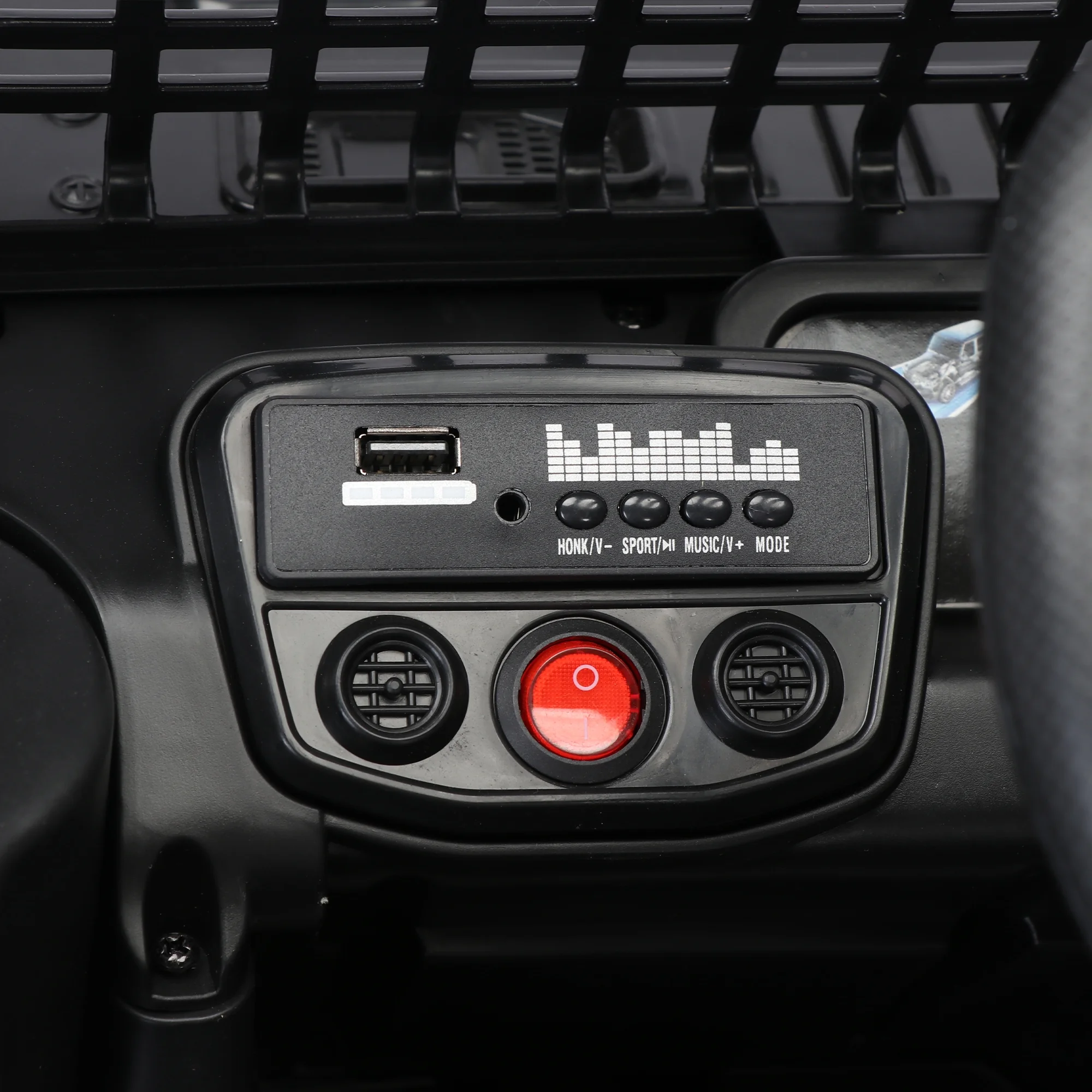 Kids Ride on Truck with Parents Remote Control, 12V 7A Battery Powered Electric Car Vehicle Toy with 3 Speed, USB, MP3, Bluetooth, LED Light, Safety Belt, Electric Car for Kids (Black) - Womvr