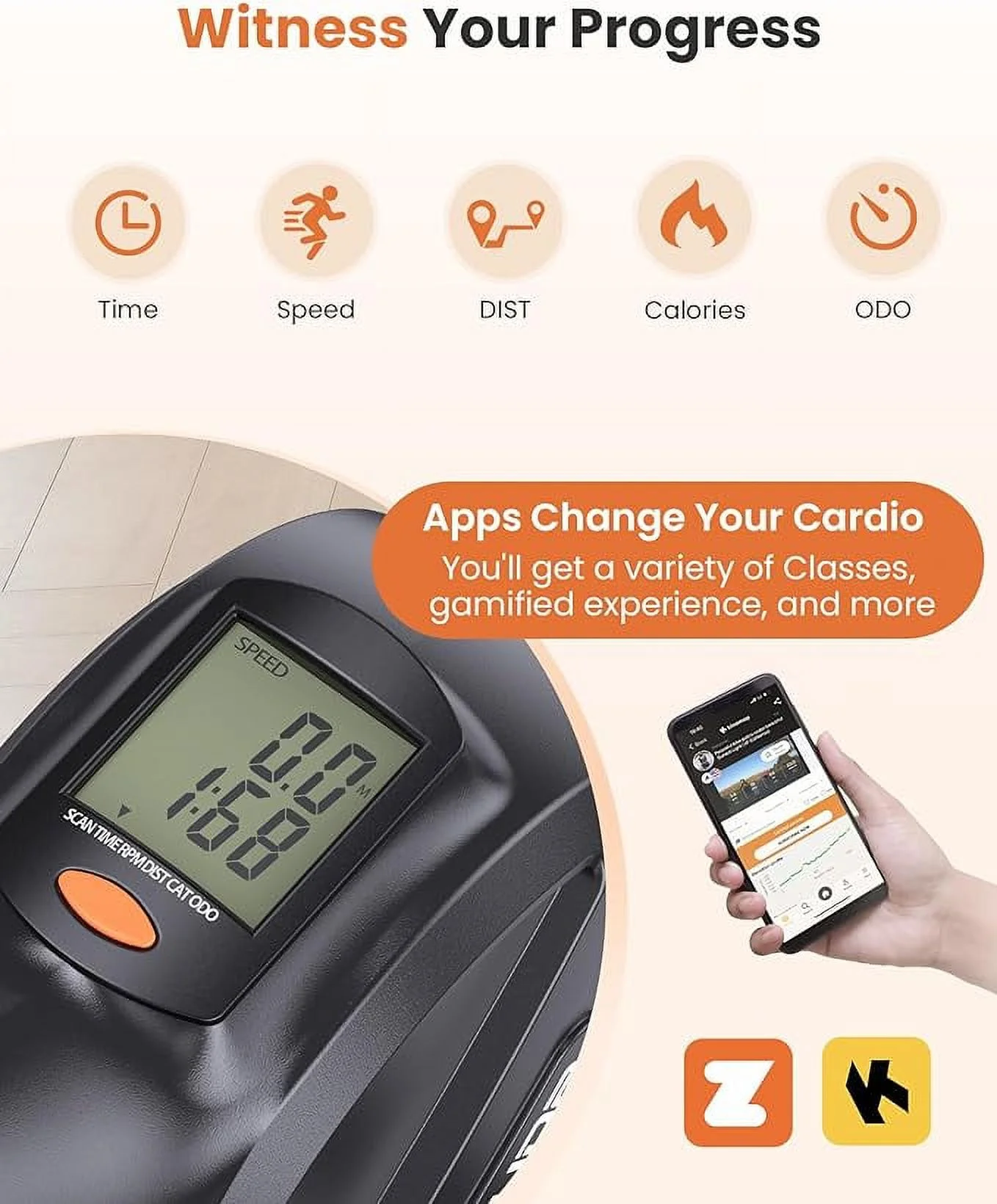 UPGO Magnetic Under Desk Bike Pedal Exerciser - Portable Mini Trainer Bikes Desk Cycle, Leg Exerciser for Physical Therapy & Desk Exercise with LCD Display and 350lbs Capacity - Womvr