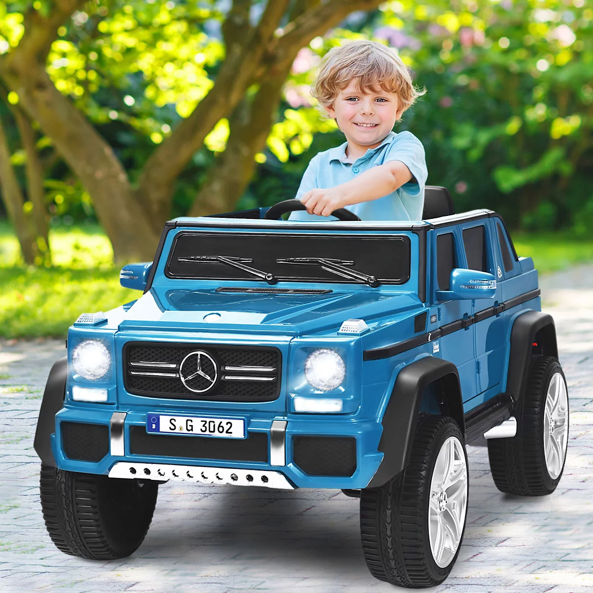 Infans 12V Licensed Mercedes-Benz Kids Ride On Car RC Motorized Vehicles w/ Trunk Pink - Womvr