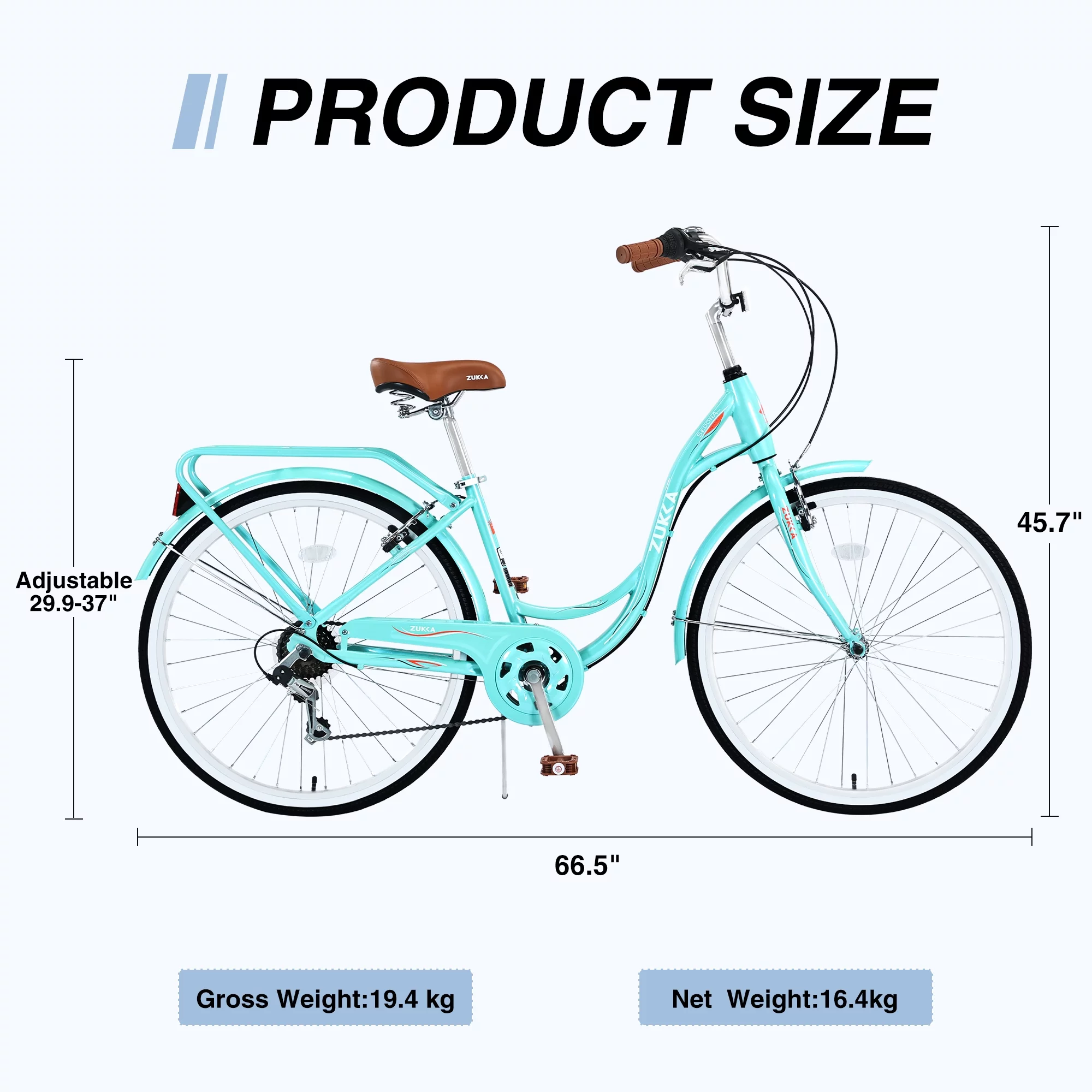 Arnahaishe Beach Cruiser Bike for Women 26-Inch Wheels 7-Speed, Steel Frame Commuter Bike for Ladies Girls, Blue - Womvr