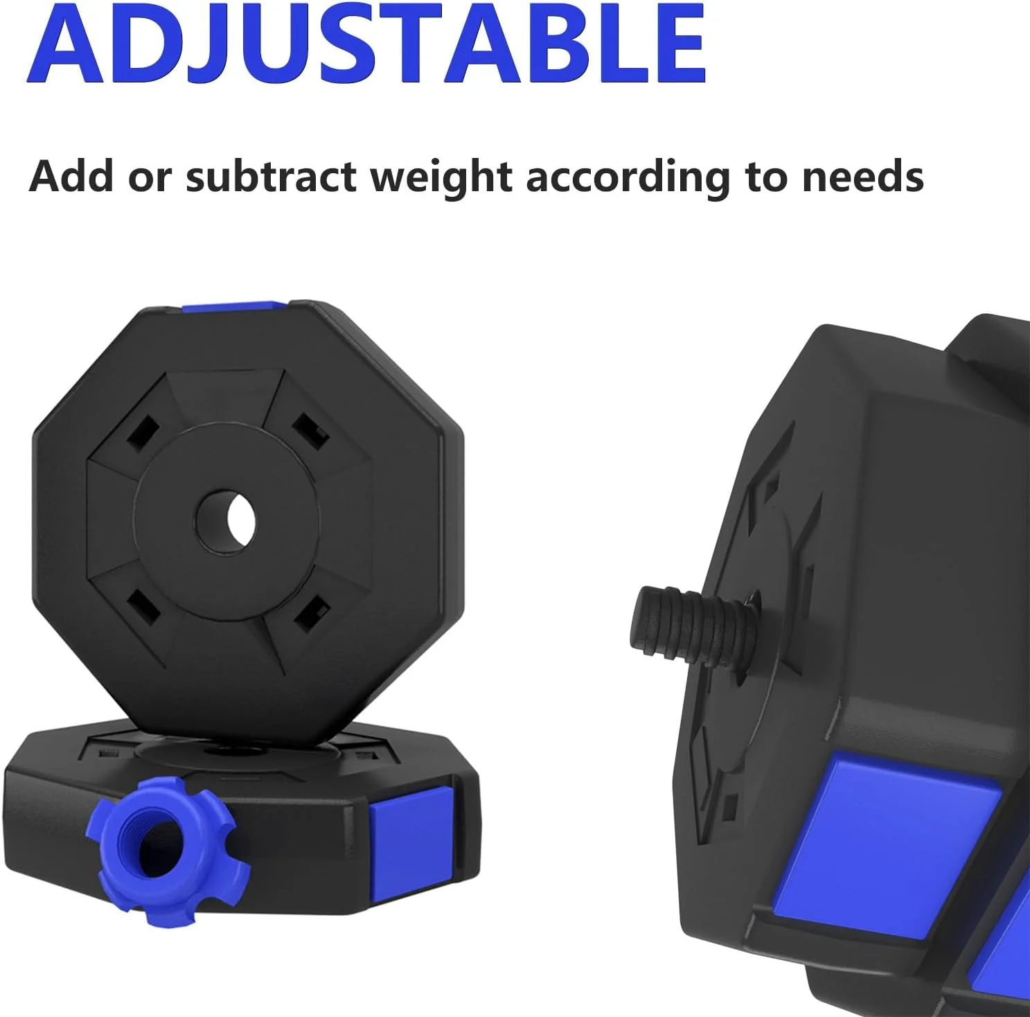 Soges Adjustable Weights Dumbbells Set,55LB/66LB Free Weight Dumbbells Set with Connector, 3 in 1 Adjustable Weights Set for Home Gym Use as Dumbbell Barbell, Blue - Womvr