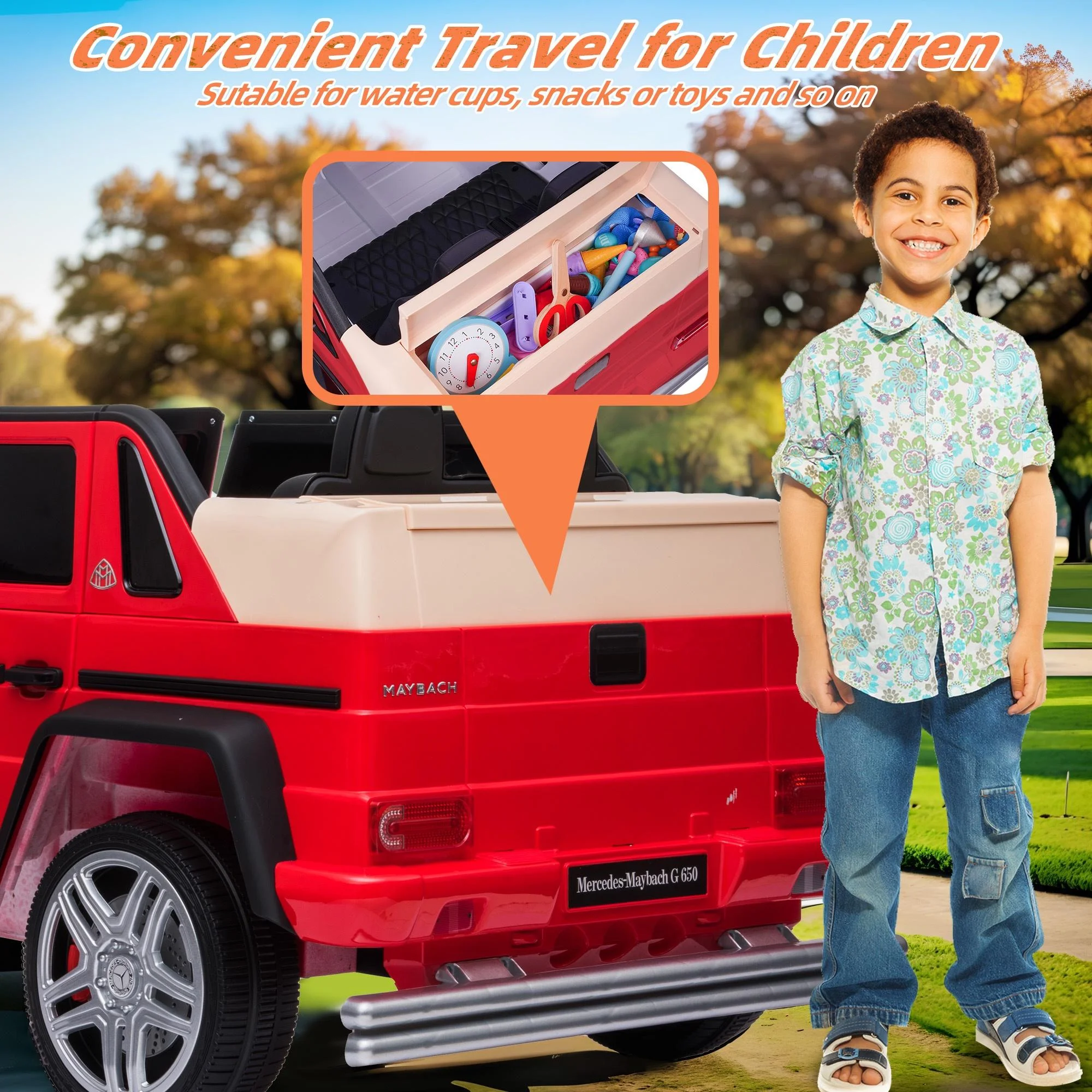 24V Ride on Car with Remote Control for Kids Mercedes Benz Ride on Car Toy for Boys and Girls 3-6 Years Old, Electric Vehicle, Bluetooth, LED Light, White - Womvr