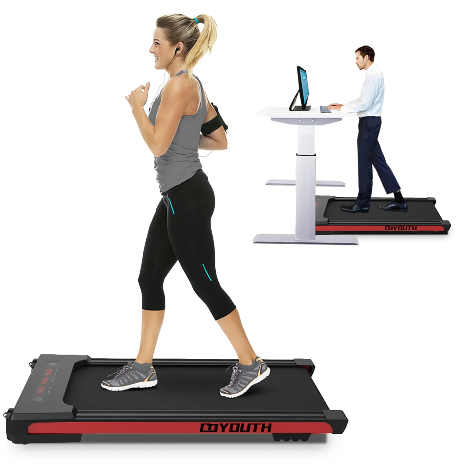 GOYOUTH Under Desk Treadmill Electric Walking Jogging Exercise Machine for Home/Office Use - Womvr