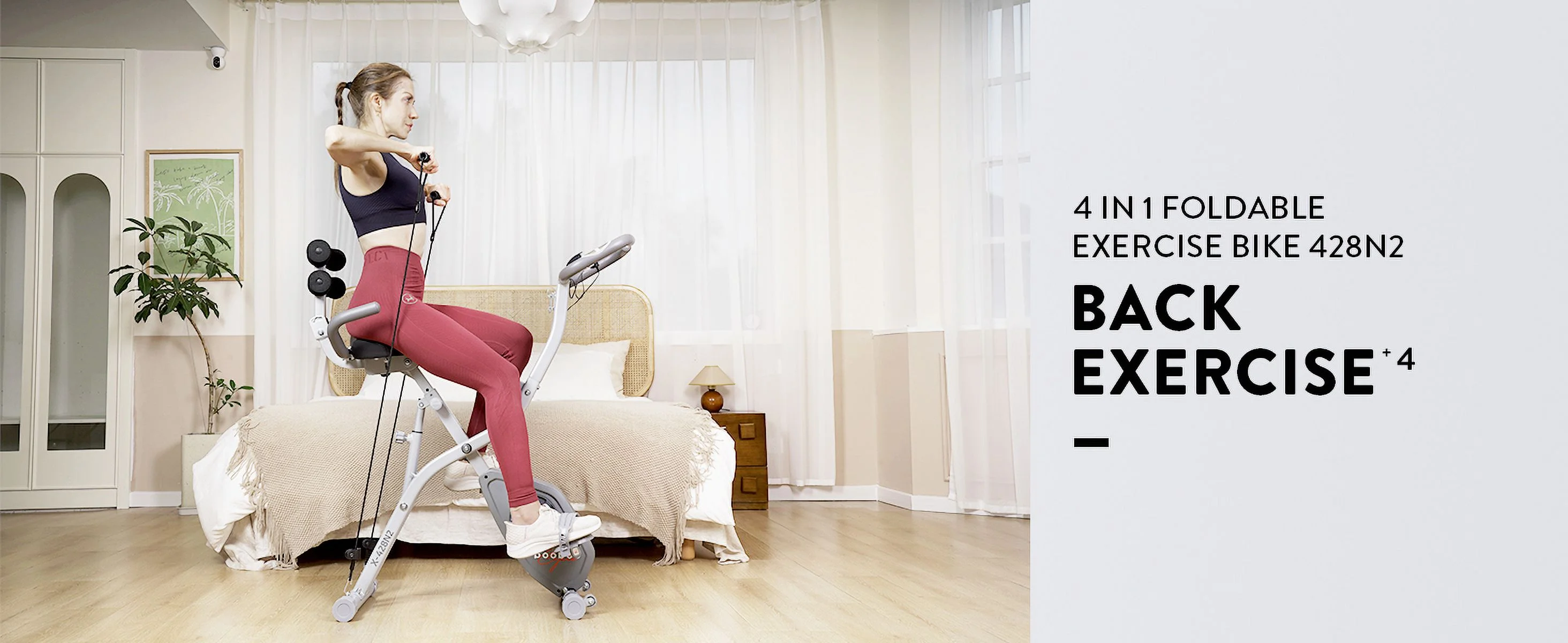 POOBOO 300 Lbs Magnetic Indoor Cycling Stationary Belt Drive Exercise Bike Home Cardio Workout - Womvr