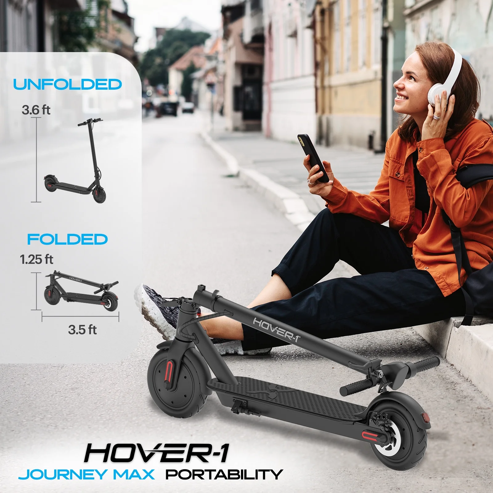 Hover-1 Journey 2.0 Self Balancing Electric Scooter for Teens, 16 mph Max Speed, UL 2272 Certified, Black - Womvr