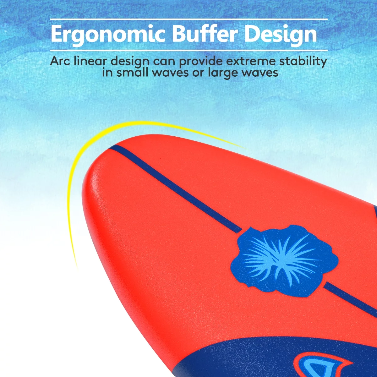 Topbuy 6' Surfboard Inflation-free Long Surfing Board with Safety Leash White - Womvr