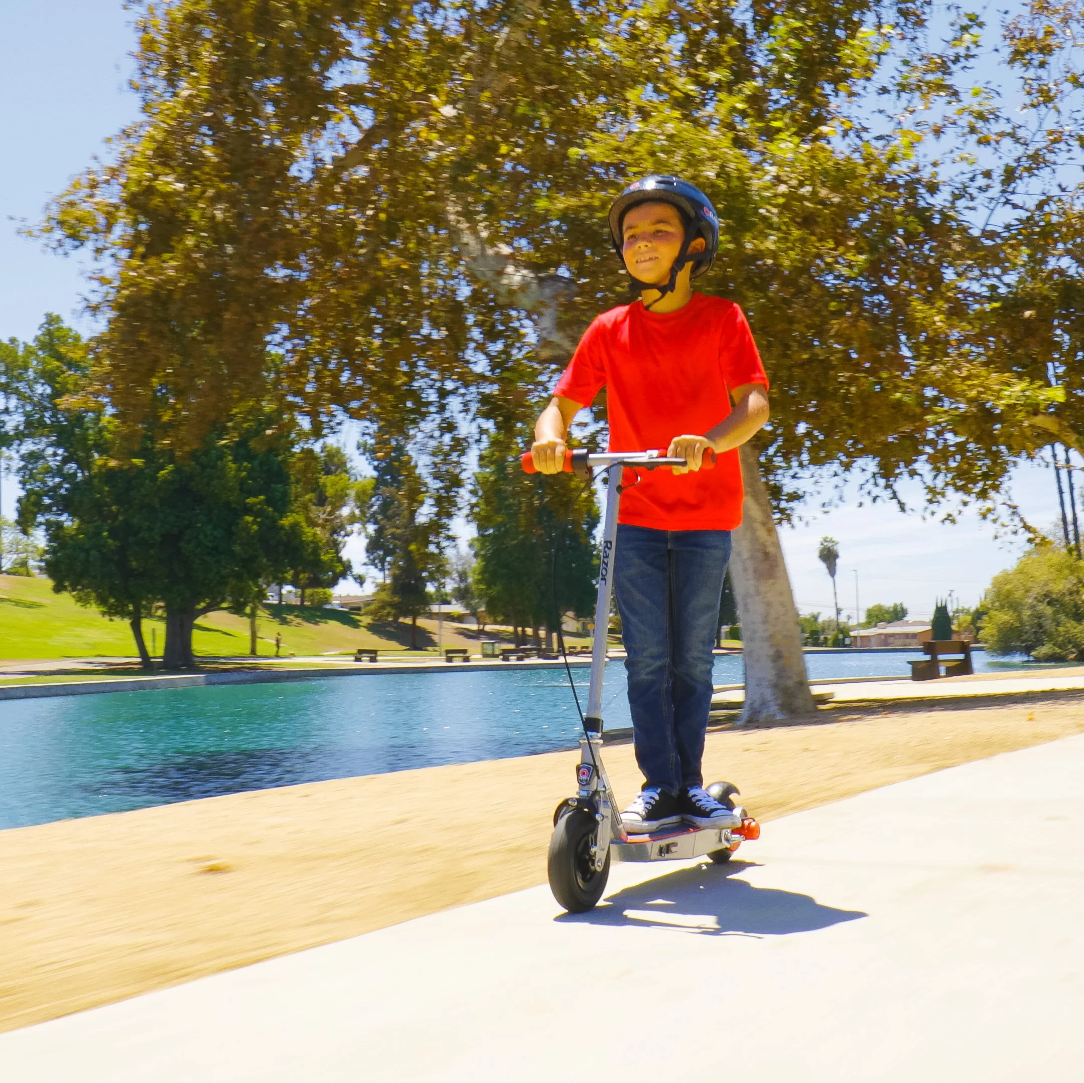 Razor Black Label E100 Electric Scooter – Blue, up to 10 mph, 8