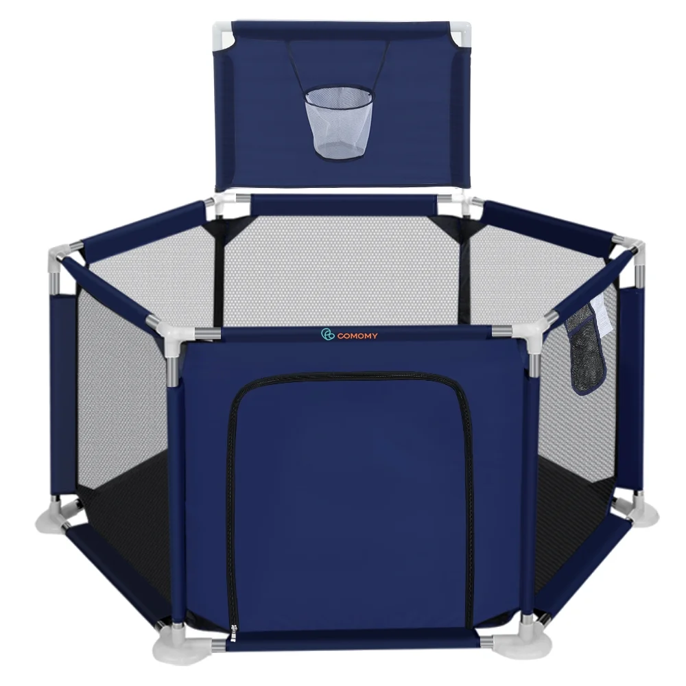 Baby Playpen, Baby Play Yard, Baby Fences Christmas Gifts Space Saving Baby Bodyguard, Blue - Womvr