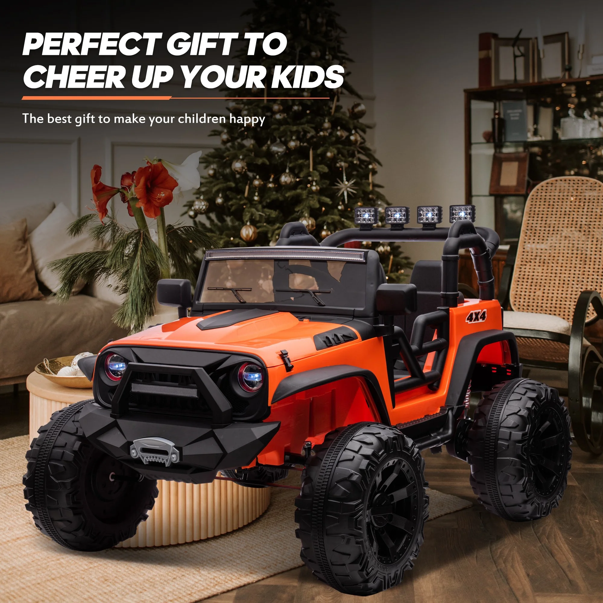 Outfunny 24V Kids Ride on Truck, 2-Seater Powered Ride on Toy Car with Remote - Womvr