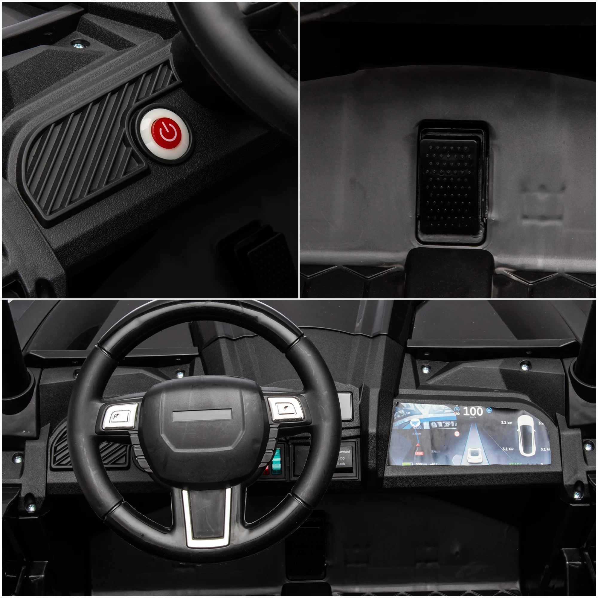 24V 2 Seater XXL UTV Ride On Car for Kids, 4WD/2WD Switchable Kids Electric Vehicle with 2 Safety Belts, Music, Remote Control, 24V Ride On Car with High Low Speed for Boys Girls (Red) - Womvr