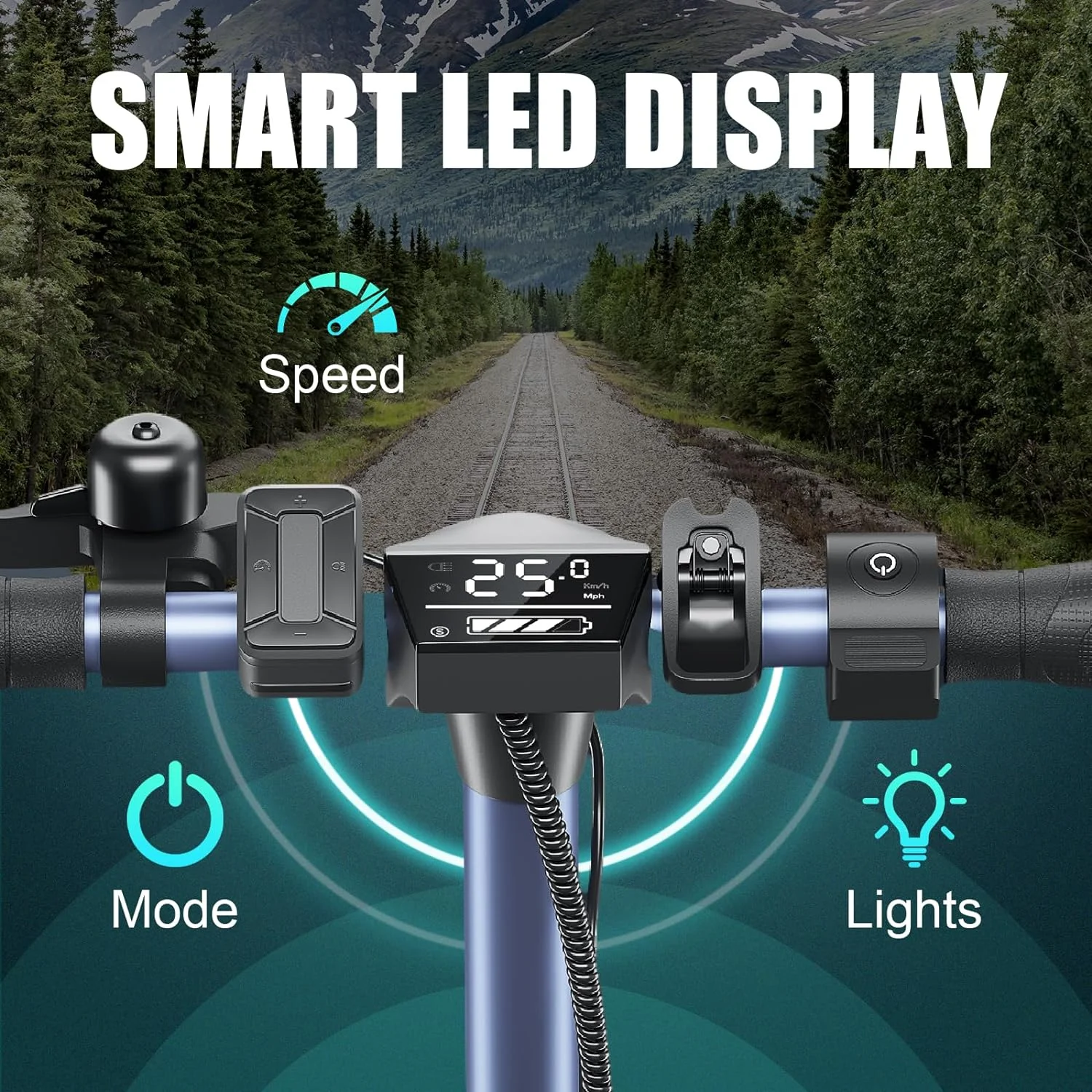 Caroma Electric Scooter for Adults, 20 Mph & 25 Miles Range, 10