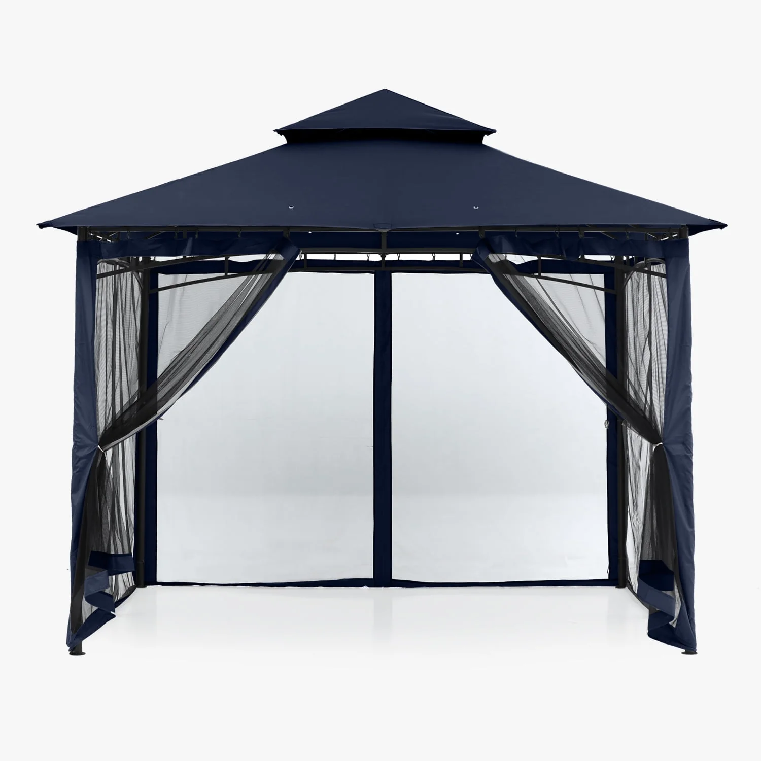 ABCCANOPY 9'x9' Patio Gazebo With Mosquito Netting and Double Soft Roof Canopies for Shade and Rain,Rust Red - Womvr