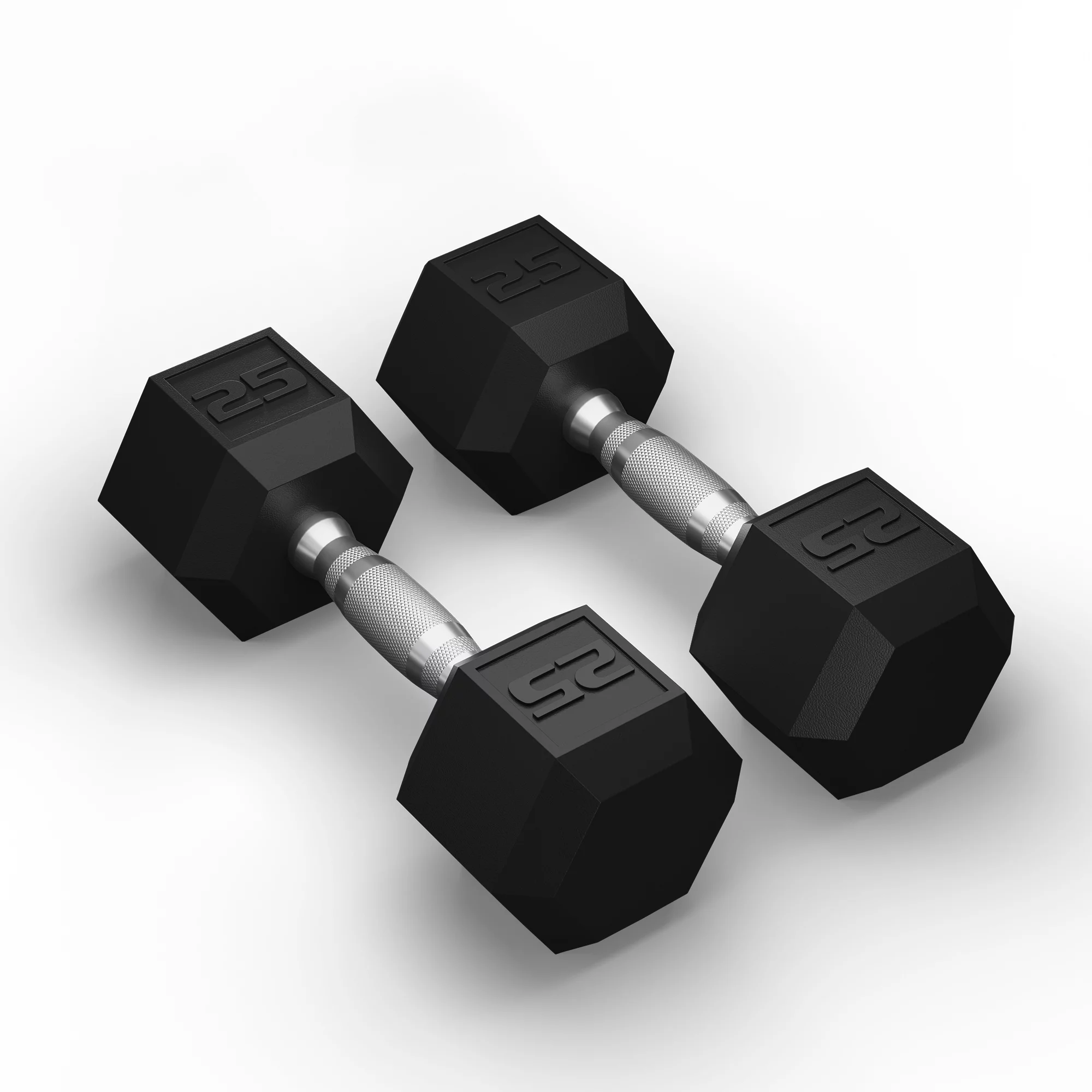 Antzz Dumbbells Set of 2 Exercise Fitness Dumbbell for Home Gym Free Weights Hand Hex Dumb Bells Black 25LB - Womvr