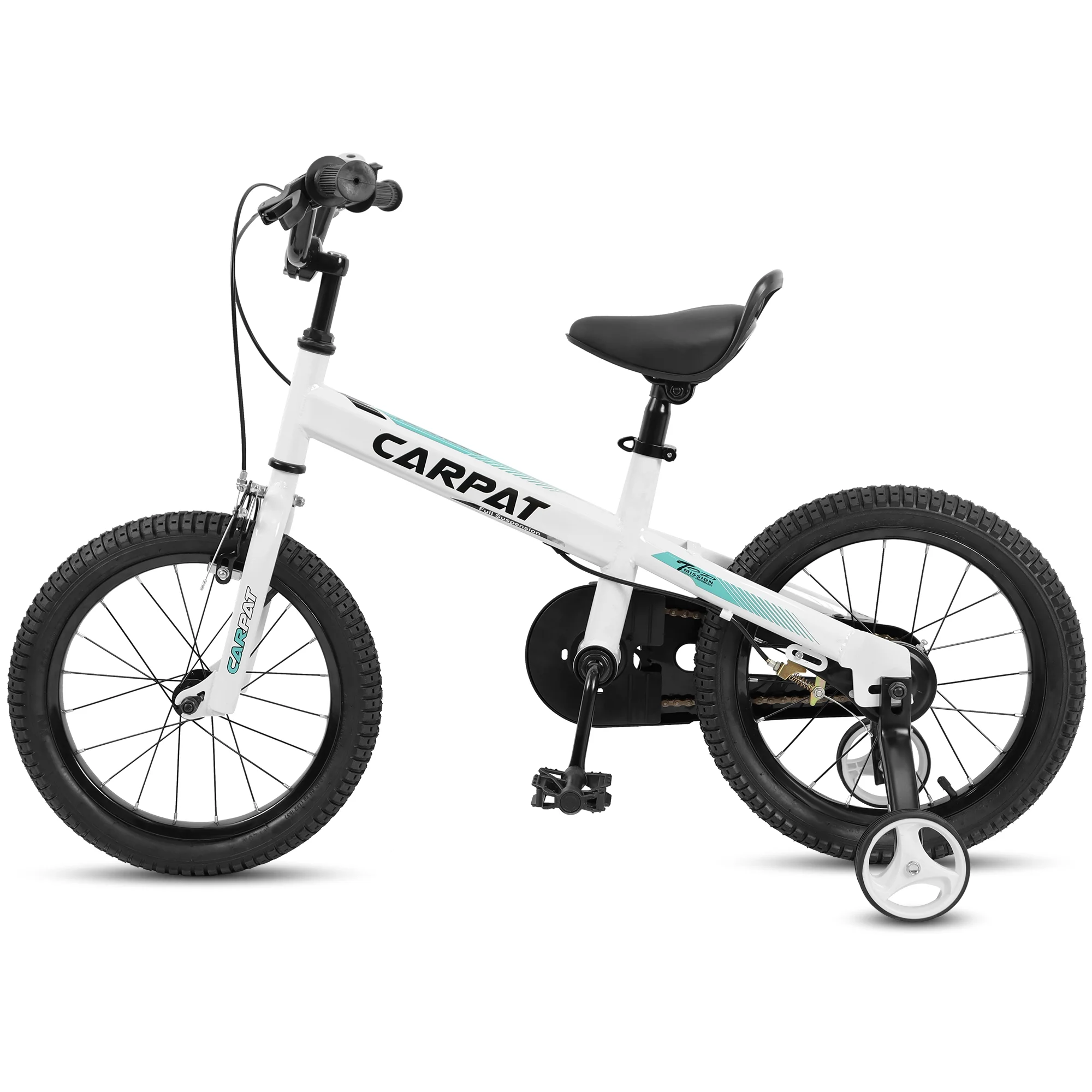 14 Inch Boys Bike with Training Wheels, Kids Bike for Boys, Black - Womvr