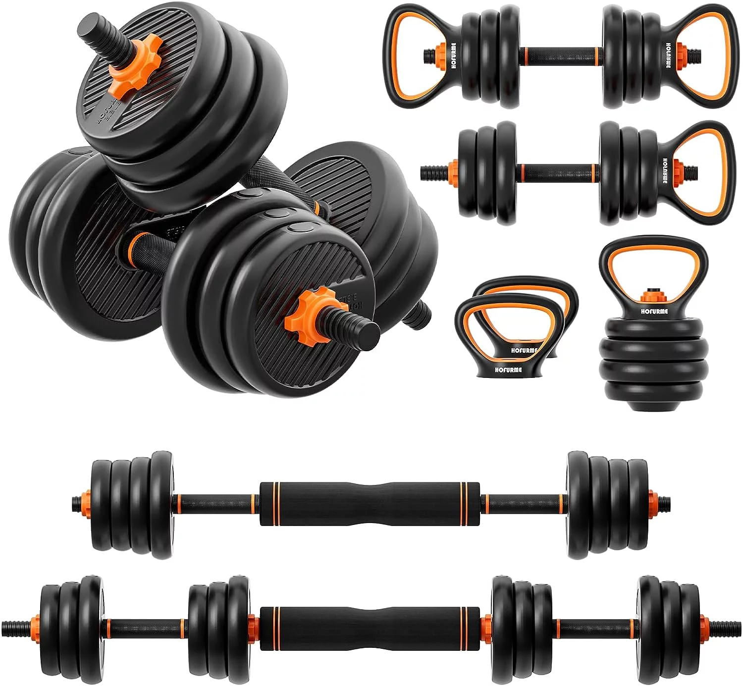 33lbs Adjustable Dumbbell Set, Free Weights Dumbbells Set for Lifting Workout Gym Home Fitness , Black - Womvr