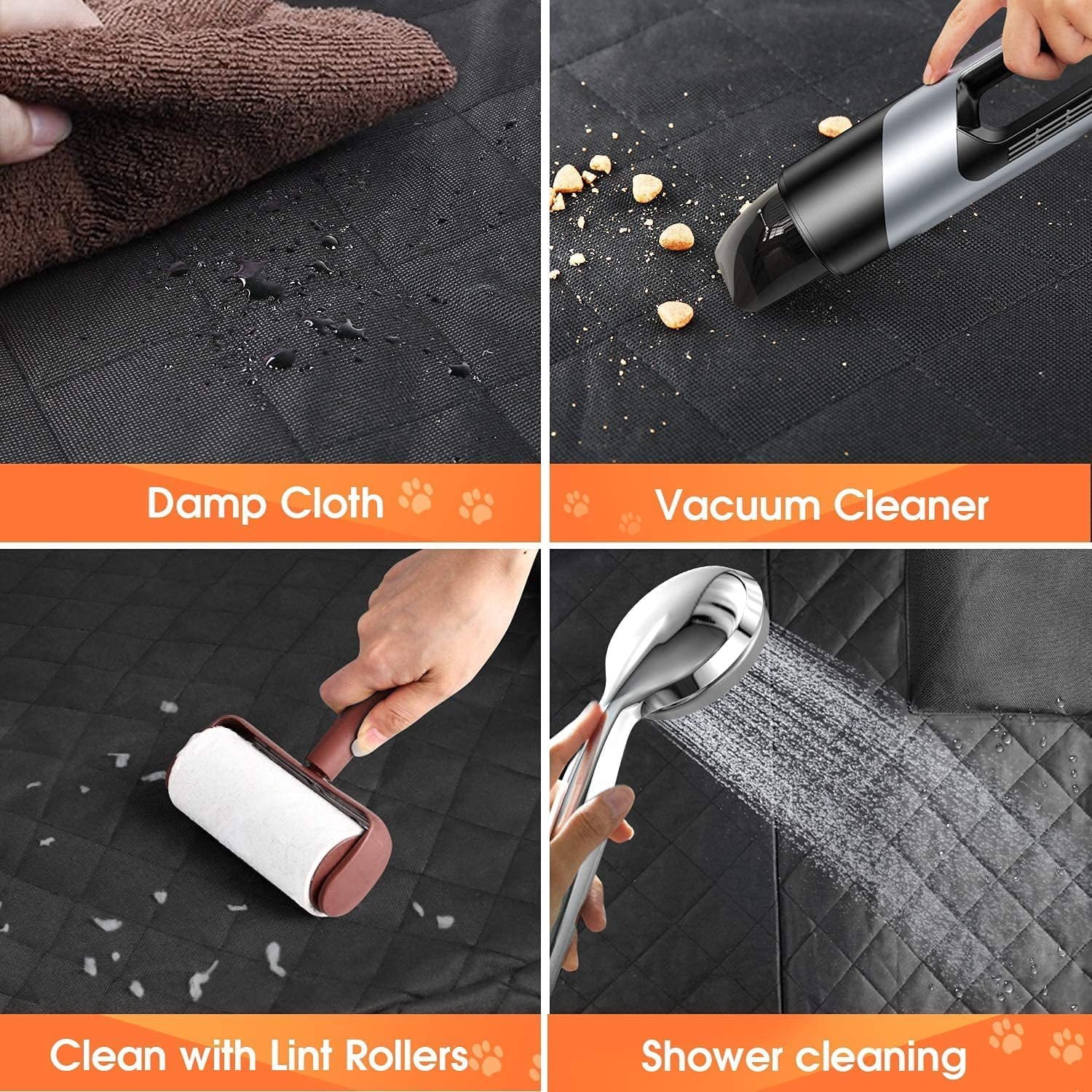 Dog Car Seat Cover for Back Seat, Waterproof Seat Protector Scratchproof Pet Hammock with 4 Bags Side Flaps, Washable Nonslip Backseat Protection for Cars Trucks and SUVs - Womvr