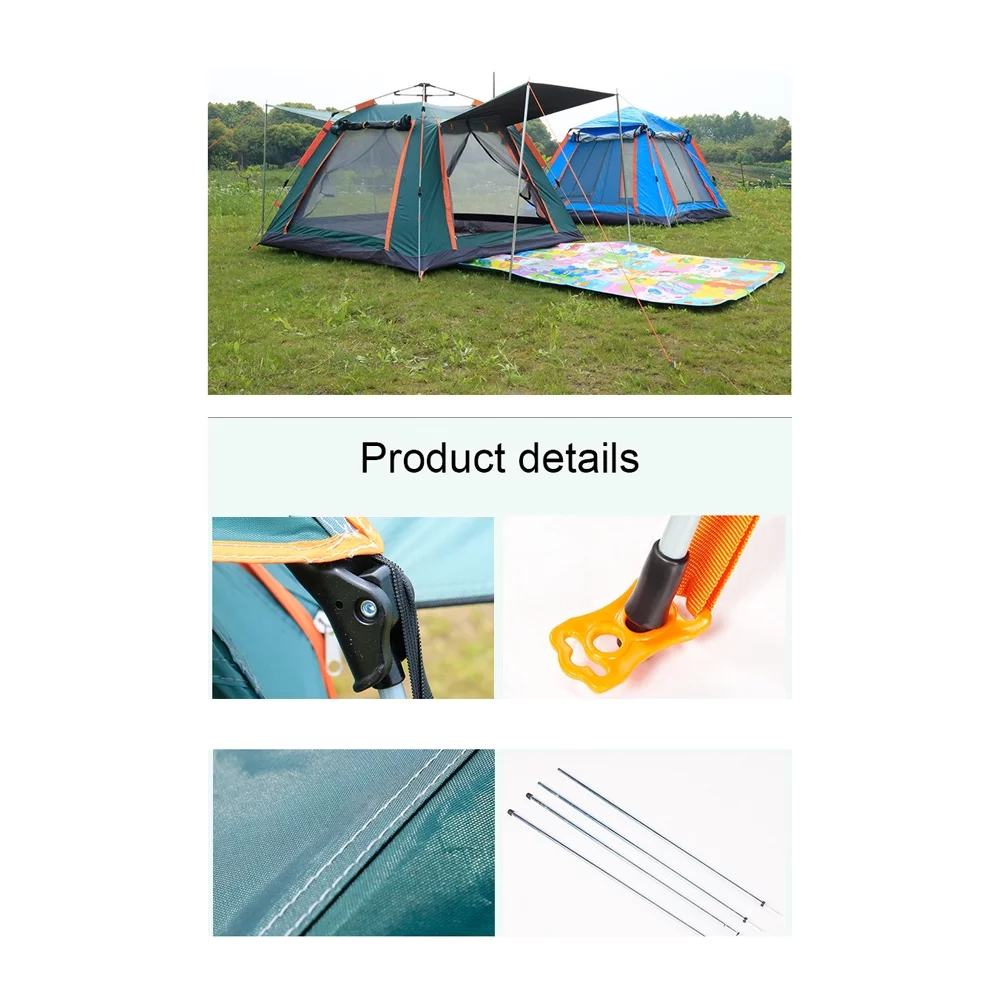 Outdoor 4/6 Person Automatic Quick-opening Tent, Travel Camping Tent,  Rainproof Sunshine-proof Tent Fishing Hiking Sunshine Shelter - Womvr