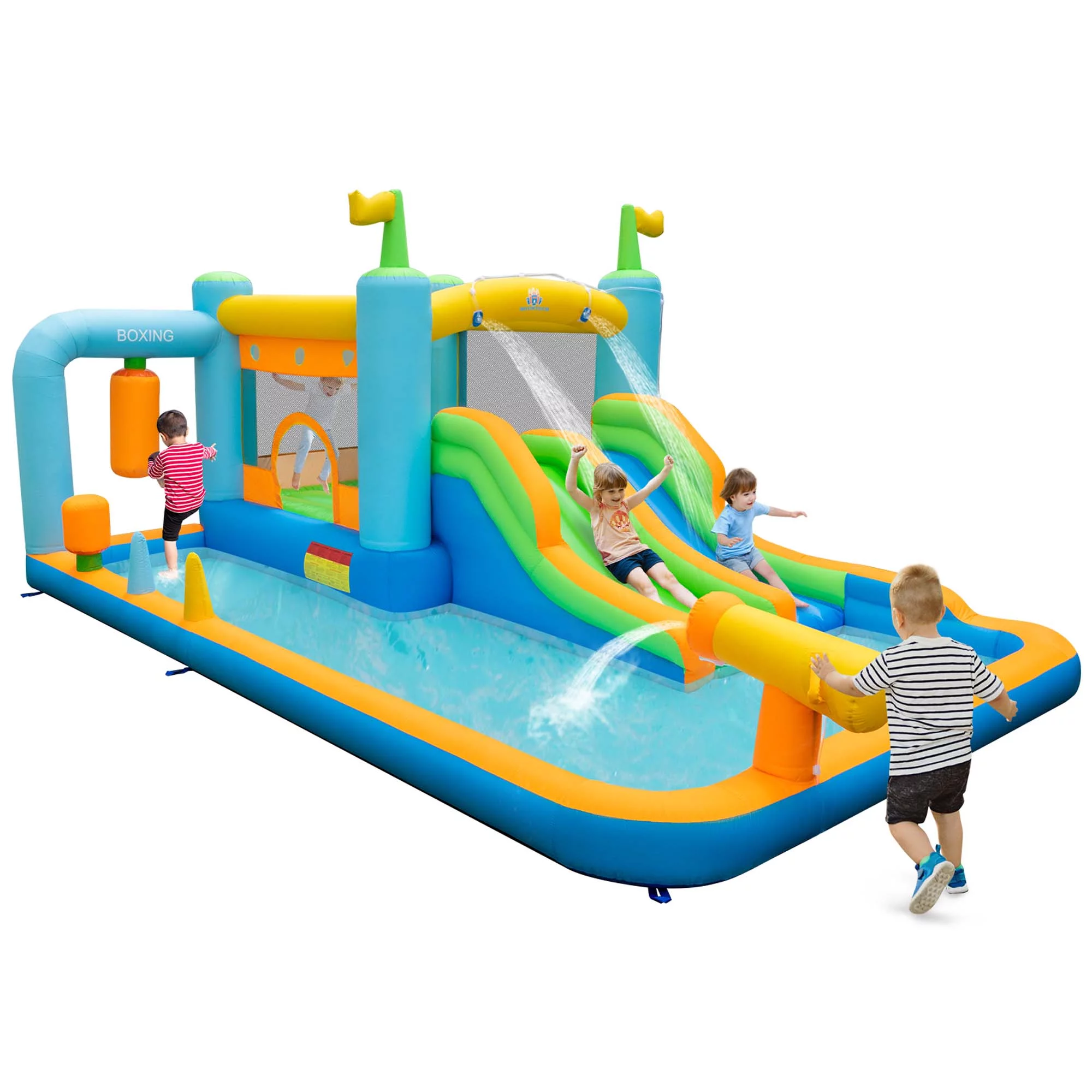 Costway Inflatable Water Slide Giant Kids Bounce House Park Splash Pool without Blower - Womvr