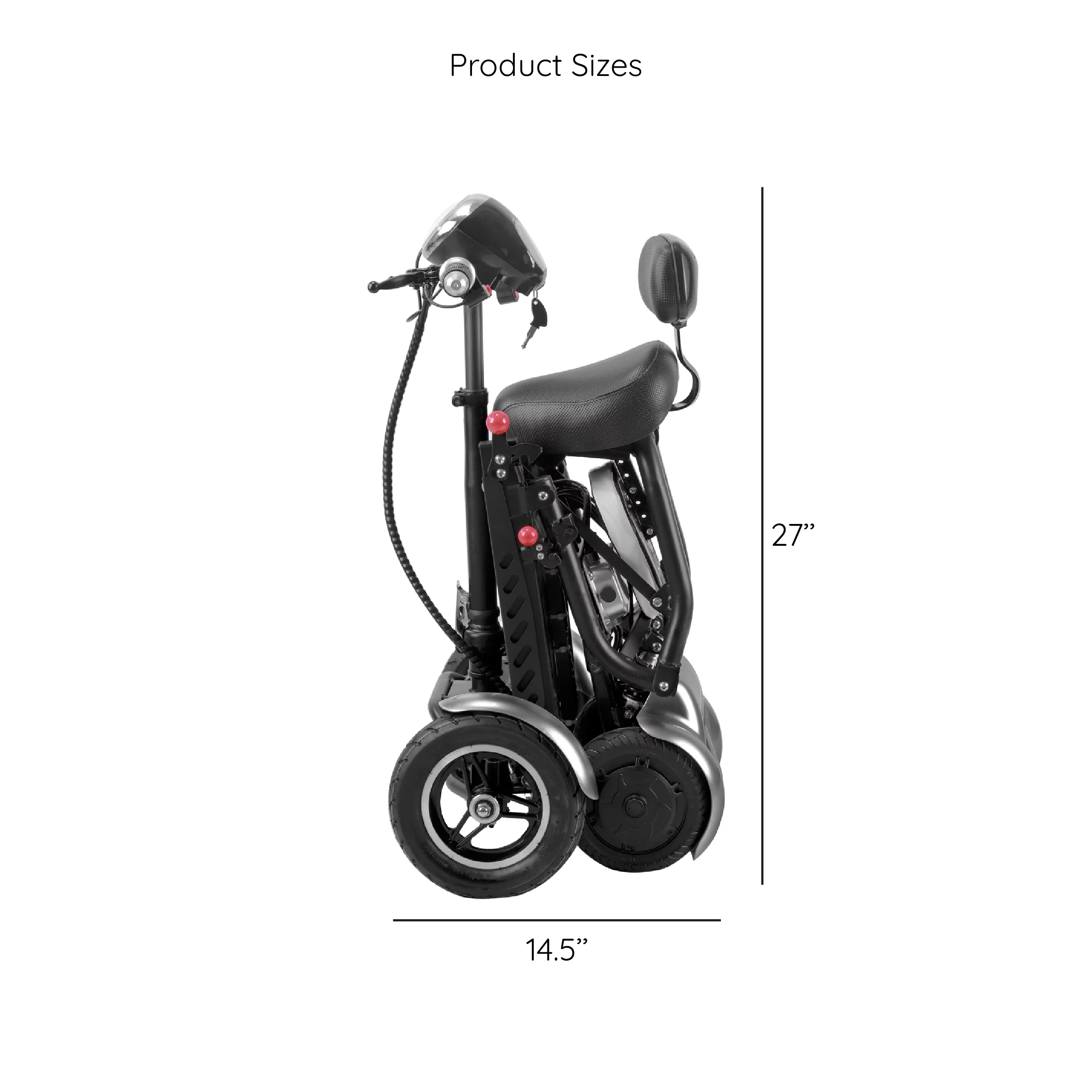 Smart Lightweight Electric Power Scooter, 4 Wheels Foldable Double Seats - Womvr