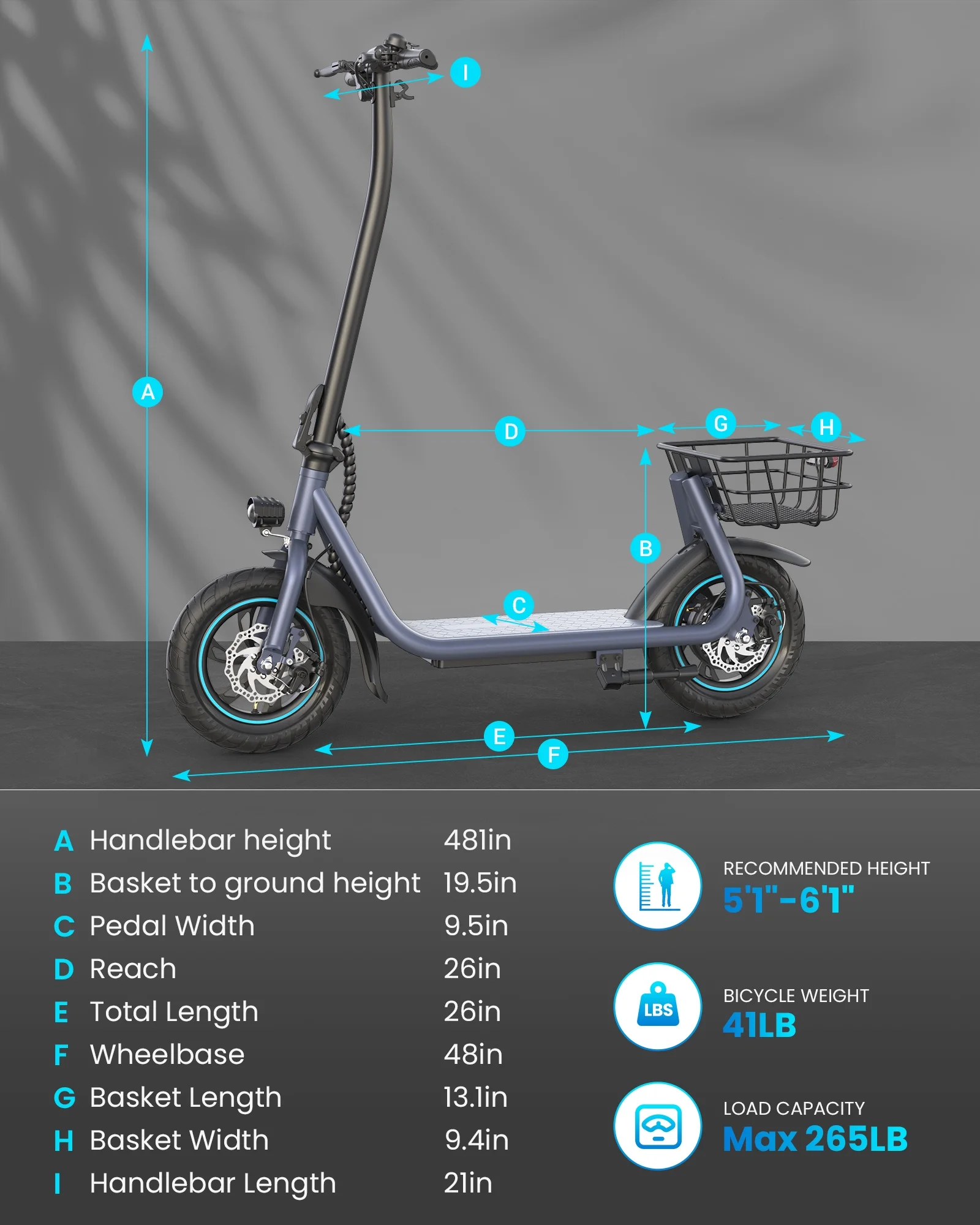 Kistp 550W Electric Scooter for Adults, 12 inch Commuter Electric Scooter with Basket and Wide Deck - up to 20 Miles 18.6MPH-Blue - Womvr