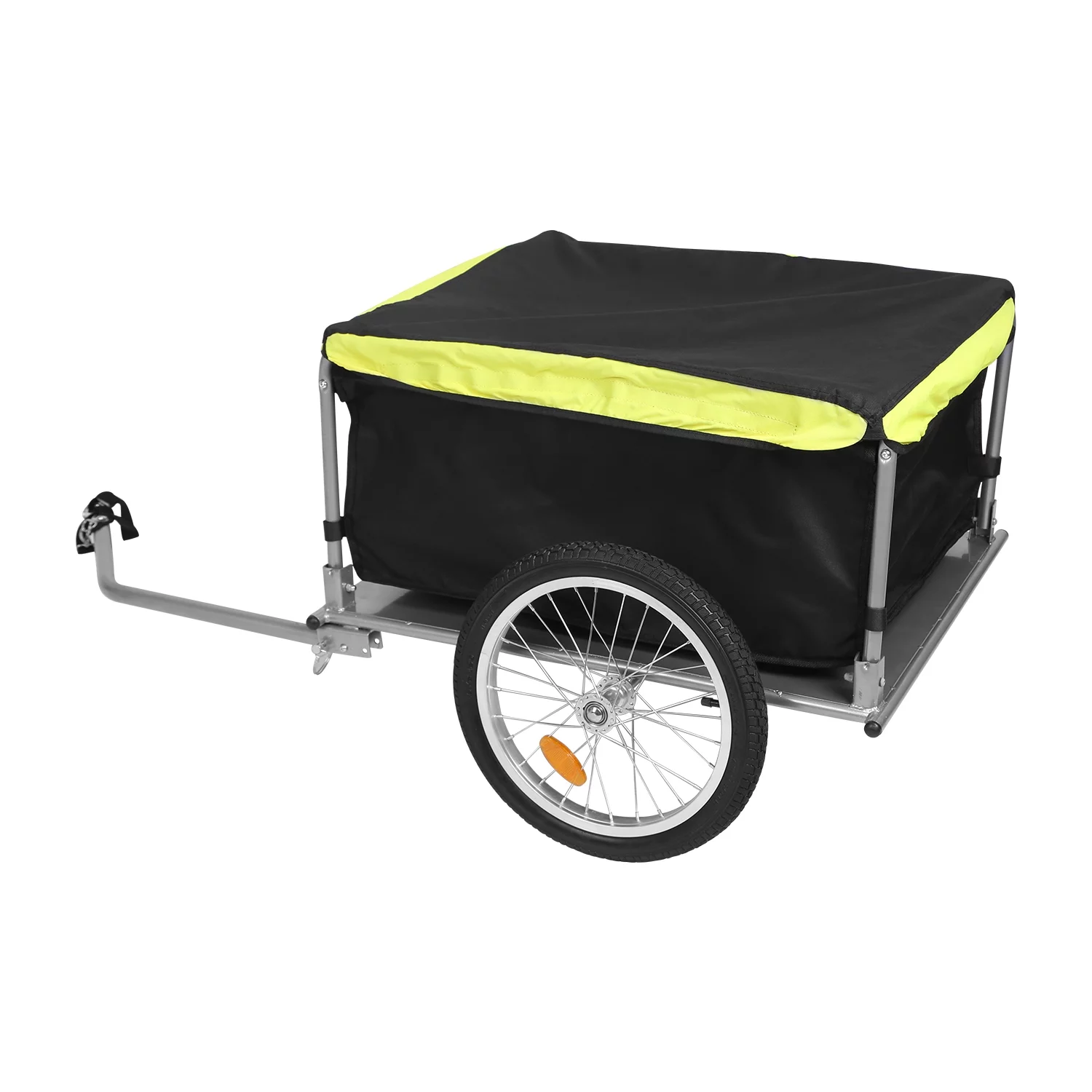 176lbs Bike Cargo Wagon Trailer iMounTEK Foldable Large Bicycle Trailer with Removable Lid Waterproof for Carrying Stuff Plants Tools Black - Womvr