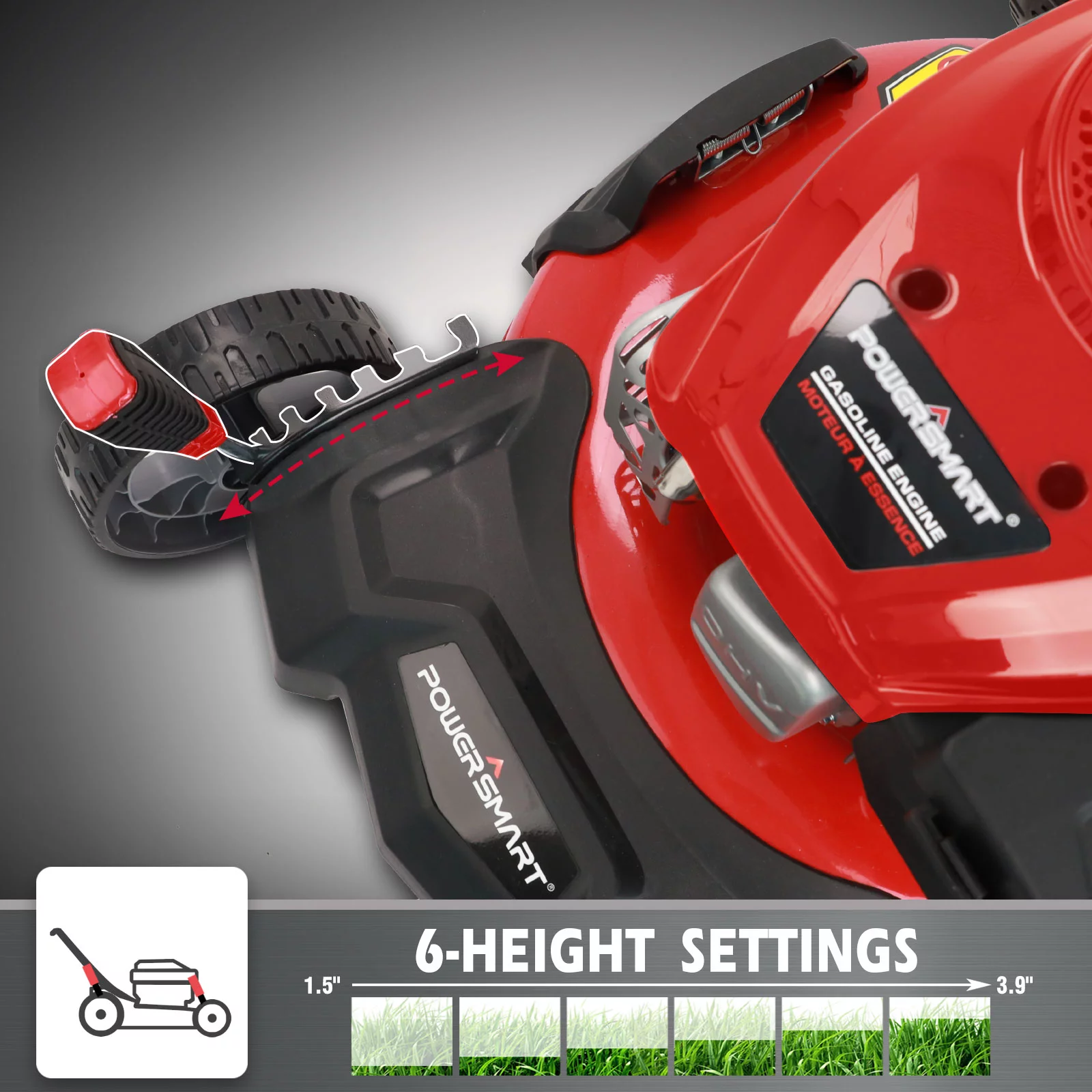 Power Smart 21-inch 3-in-1 Gas Powered Self-Propelled Lawn Mower - Womvr