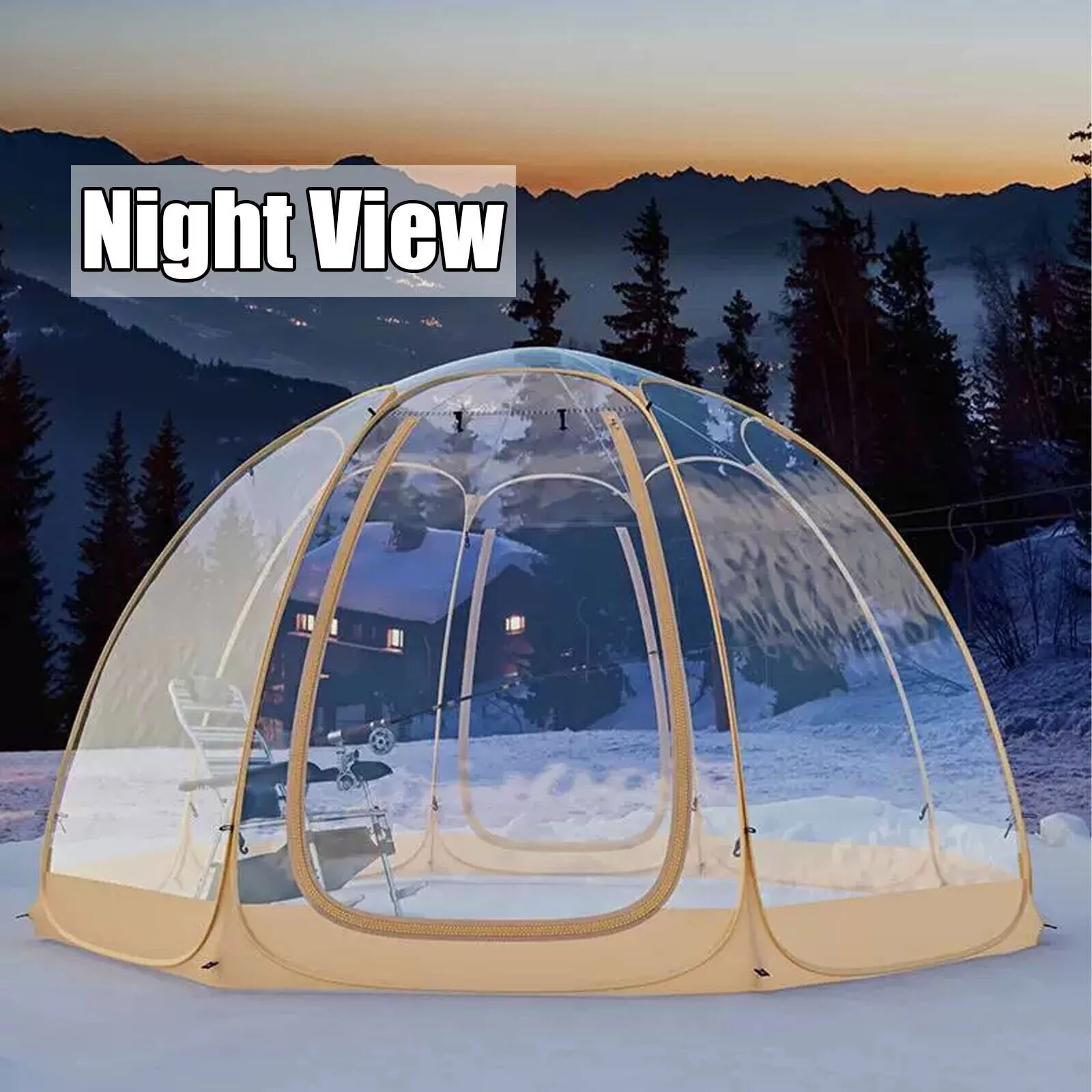 Miumaeov Pop-Up Bubble Tent 12 * 12 * 7ft Instant Tent Clear Dome Tent Commercial Camping Cabin 6-10 Person Bubble Tent with Storage Bag for Backyard Party Festivals Stargazing Camp Outdoor - Womvr