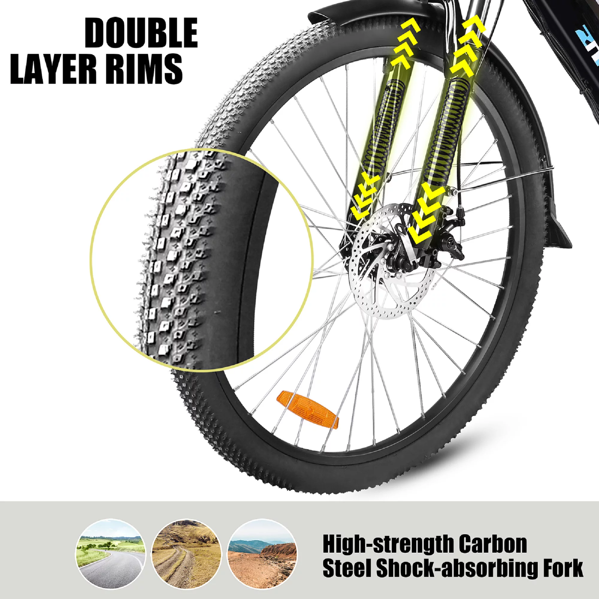 Electric Bike 350W Electric Mountain Bike 21-Speed Shifter Adult Ebike Electric Bicycle for Men Women 36V/10Ah Battery with 3 Working Models, Black - Womvr