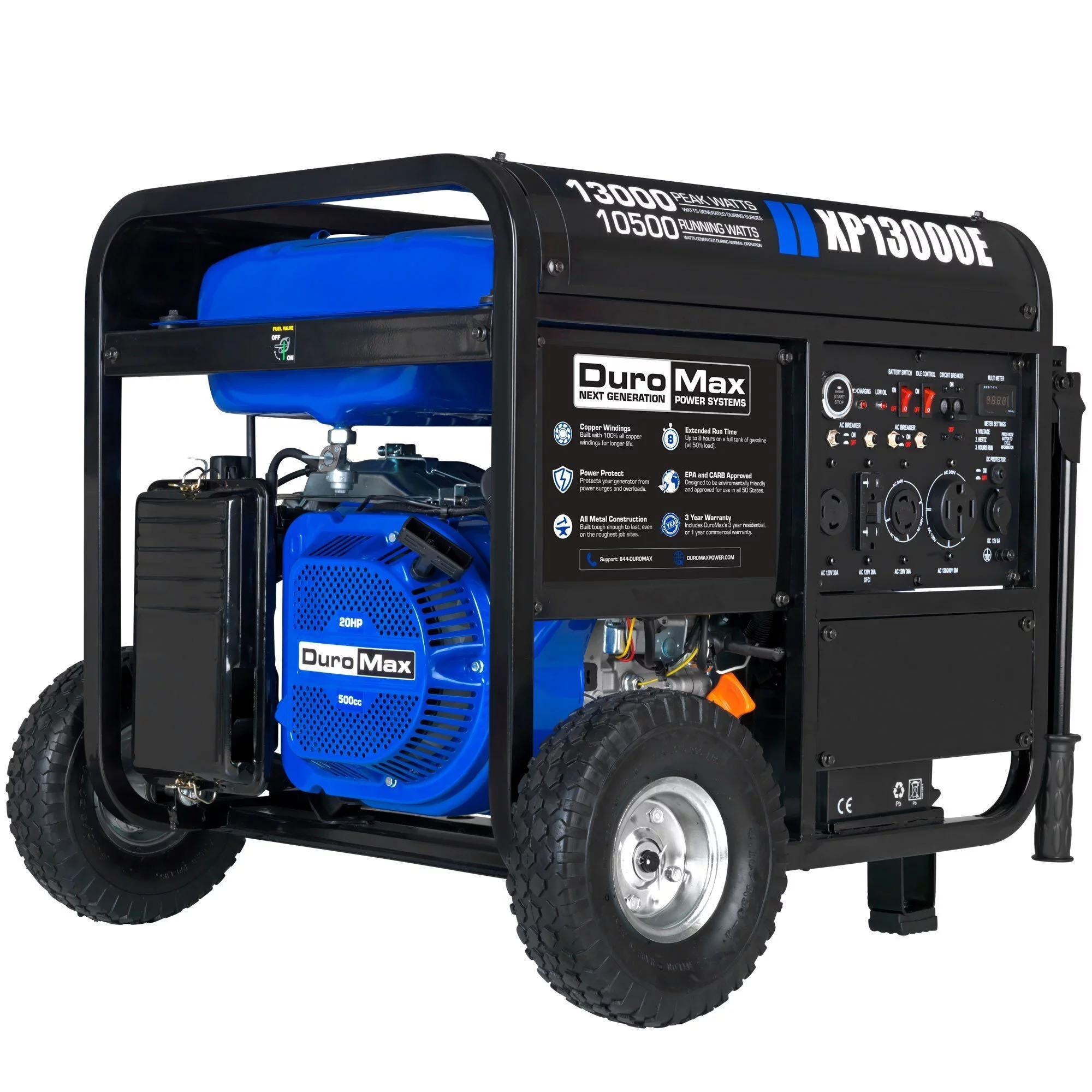 DuroMax XP13000E 13,000 Watt Portable Gas Powered Generator - Womvr