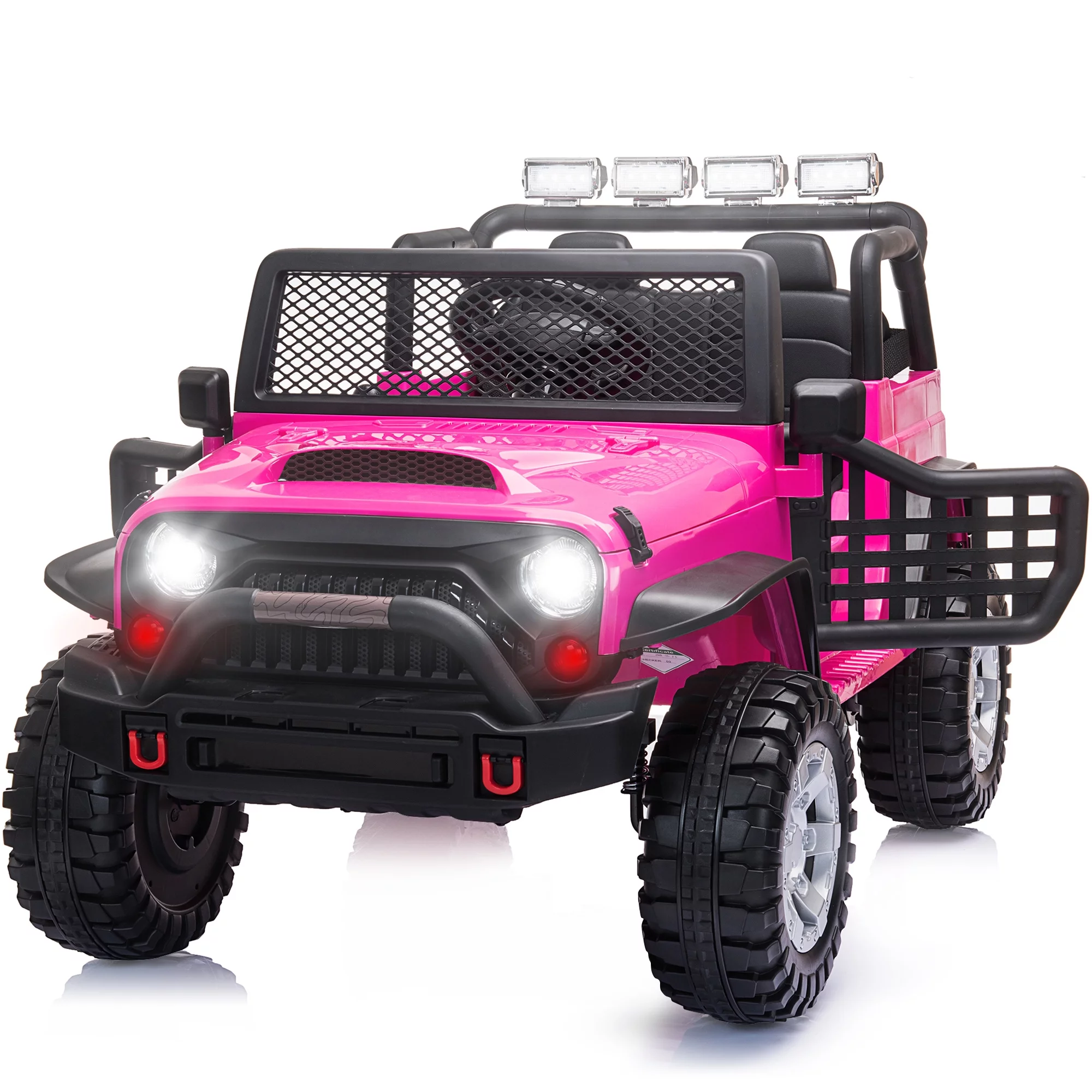 2 Seater Kids Ride on Truck with Remote Control, Music, 12V Children Electric Jeep Car - Womvr