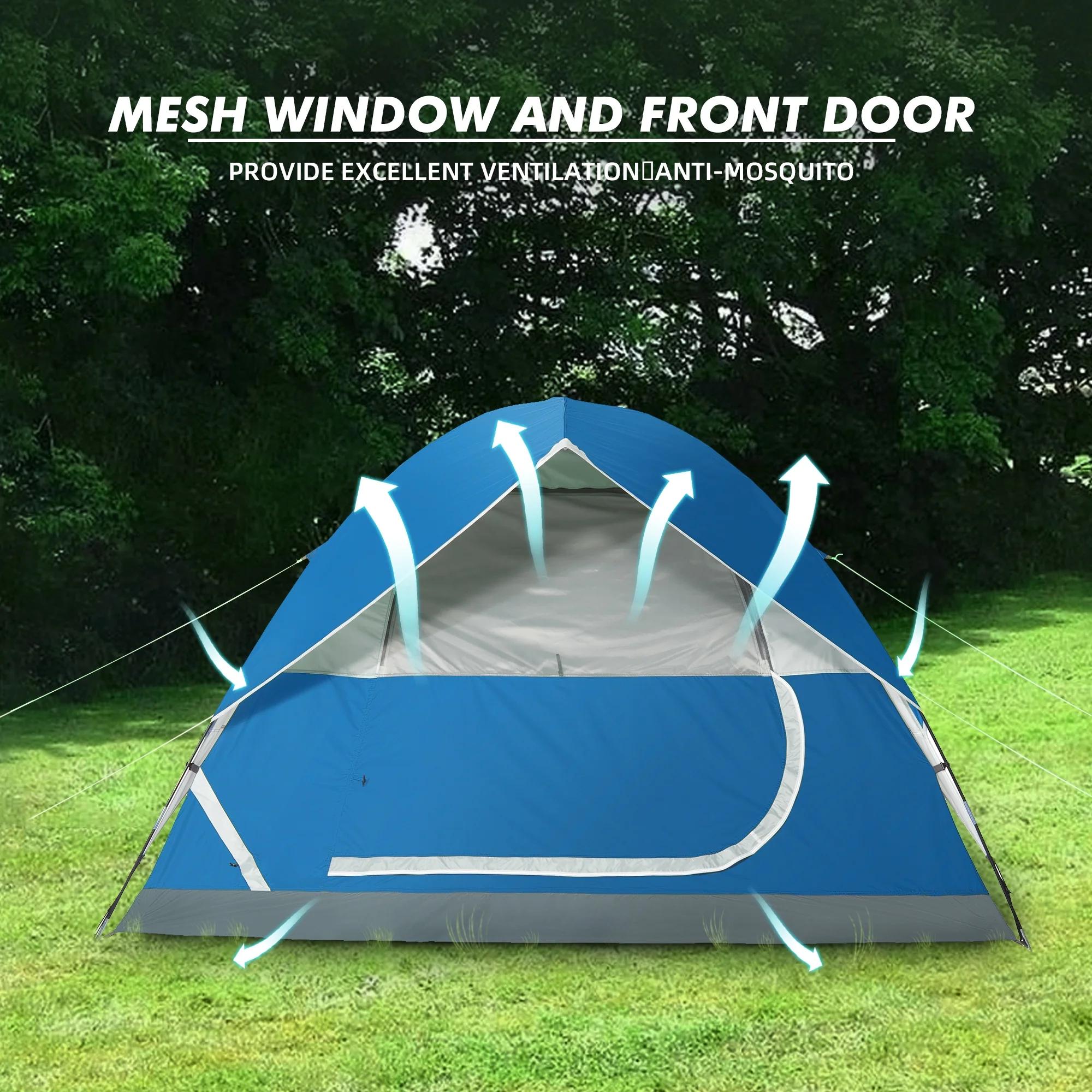 Camel Crown 3-4 Person Camping Tent Waterproof Lightweight Backpacking Tent for Camping Outdoor Dome Tent Windproof Emergency Tent Easy Up Family Tents with Carry Bag - Womvr