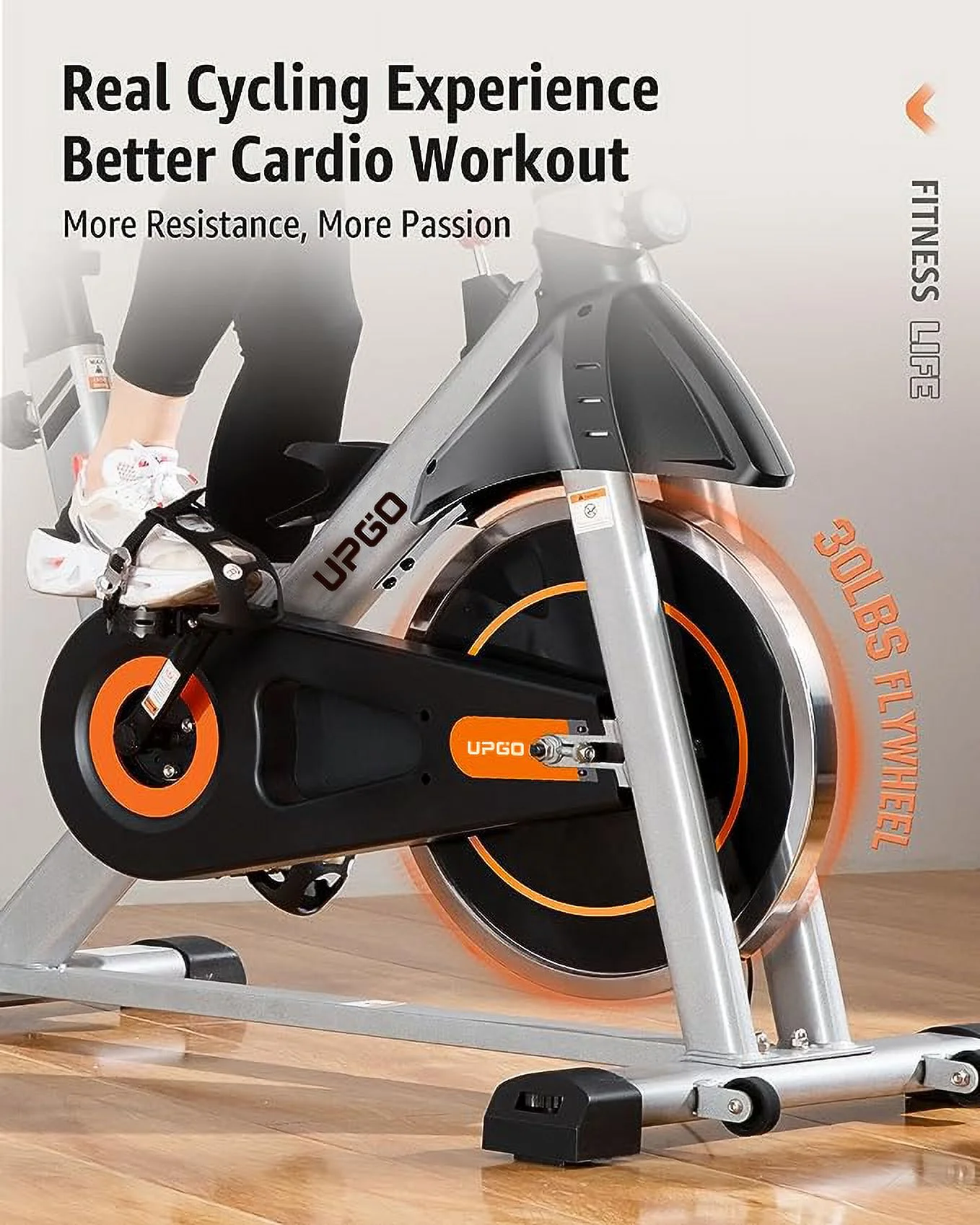 UPGO Indoor Cycling Bike Stationary Exercise Bike Cycle Bike with Ipad Mount & Comfortable Seat Cushion - Womvr