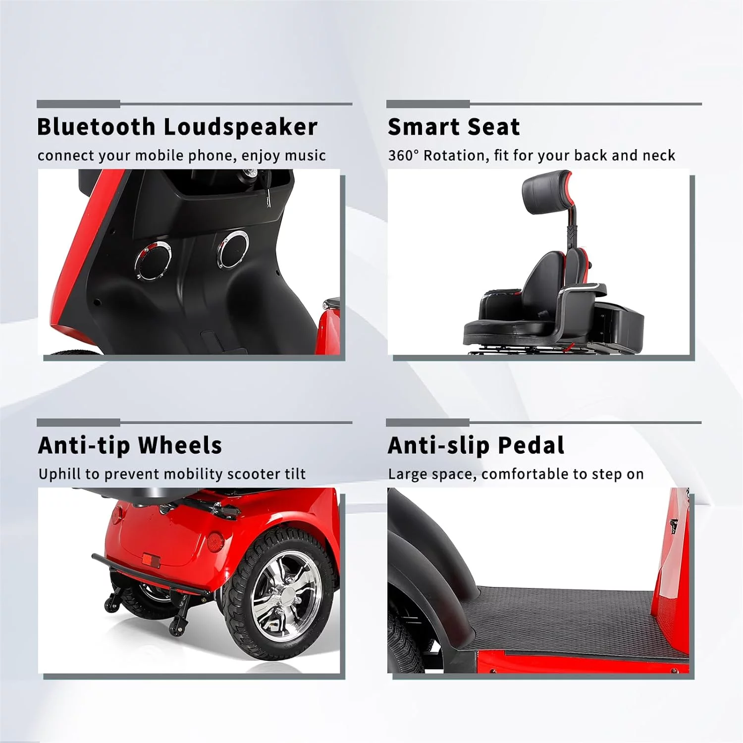 Heavy duty 4 wheel adult mobility Scooter Senior Medical Electric Mobility Scooter 800W Mobility scooter 500 lb capacity. - Womvr