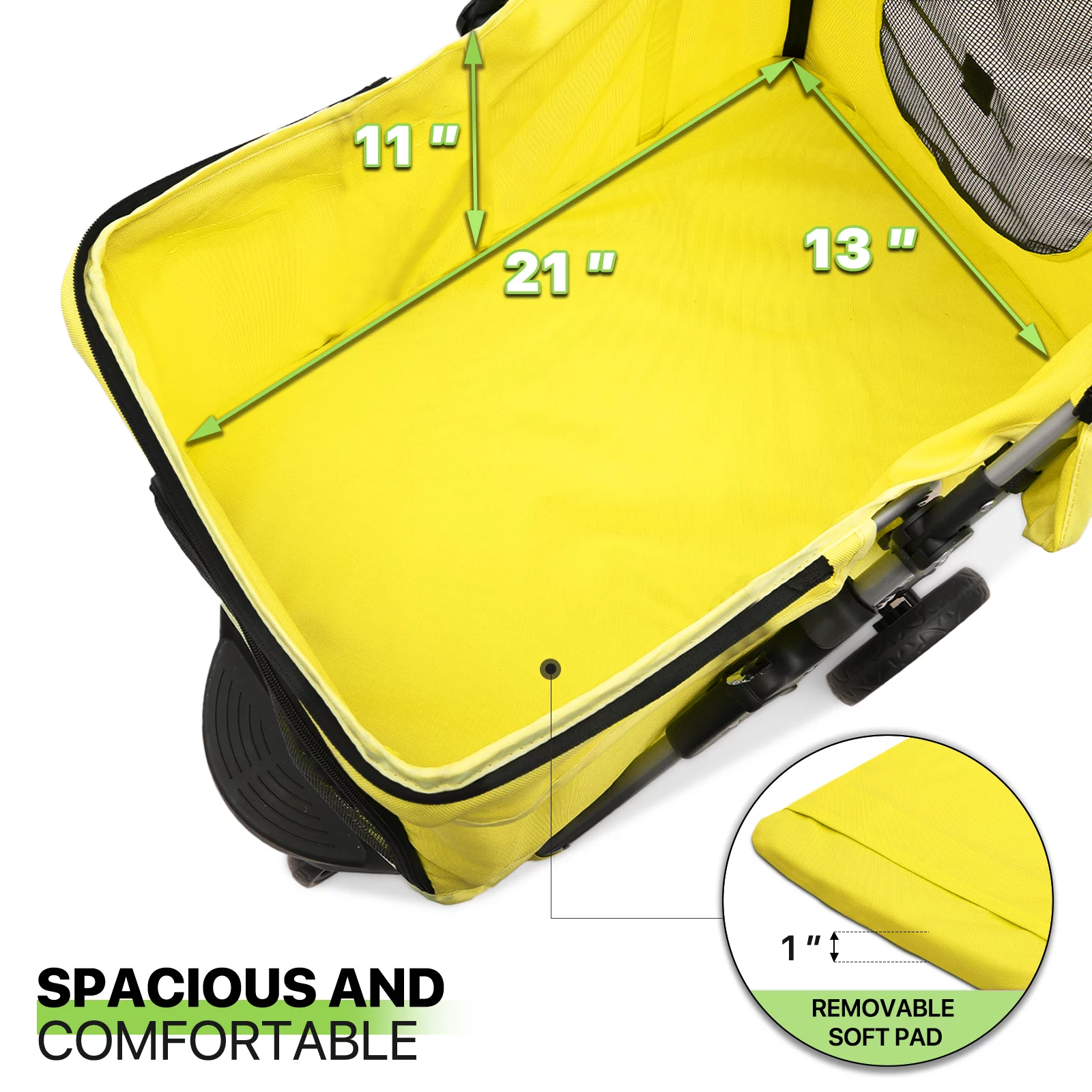 Magshion Foldable Pet Dog Stroller with Wheels, Cat Dog Stroller with Storage Basket and Cup Holder for Small and Medium Cats, Dogs, Puppy, Navy Blue - Womvr