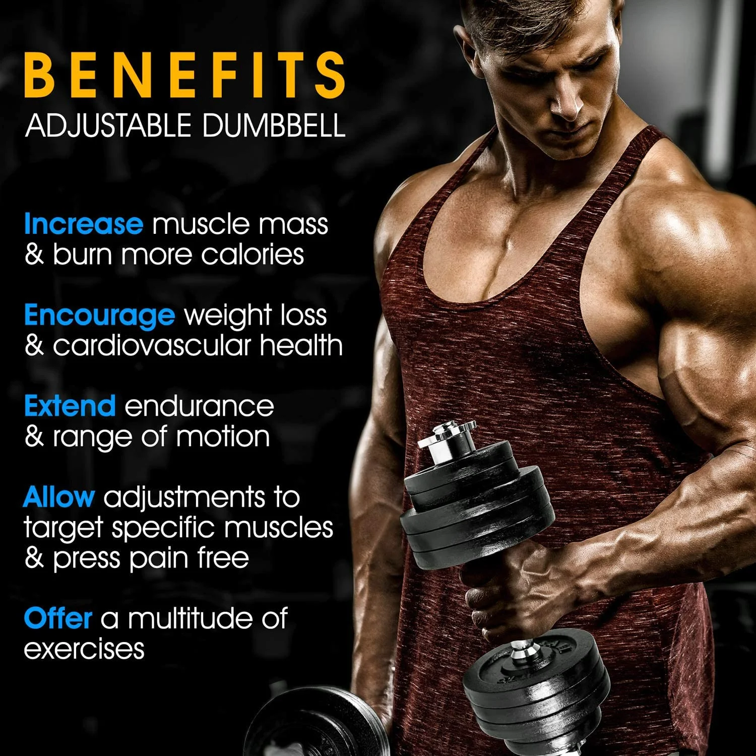 Yes4All 100 lbs Adjustable Dumbbells + Dumbbell Connector, Combo/Set - Womvr