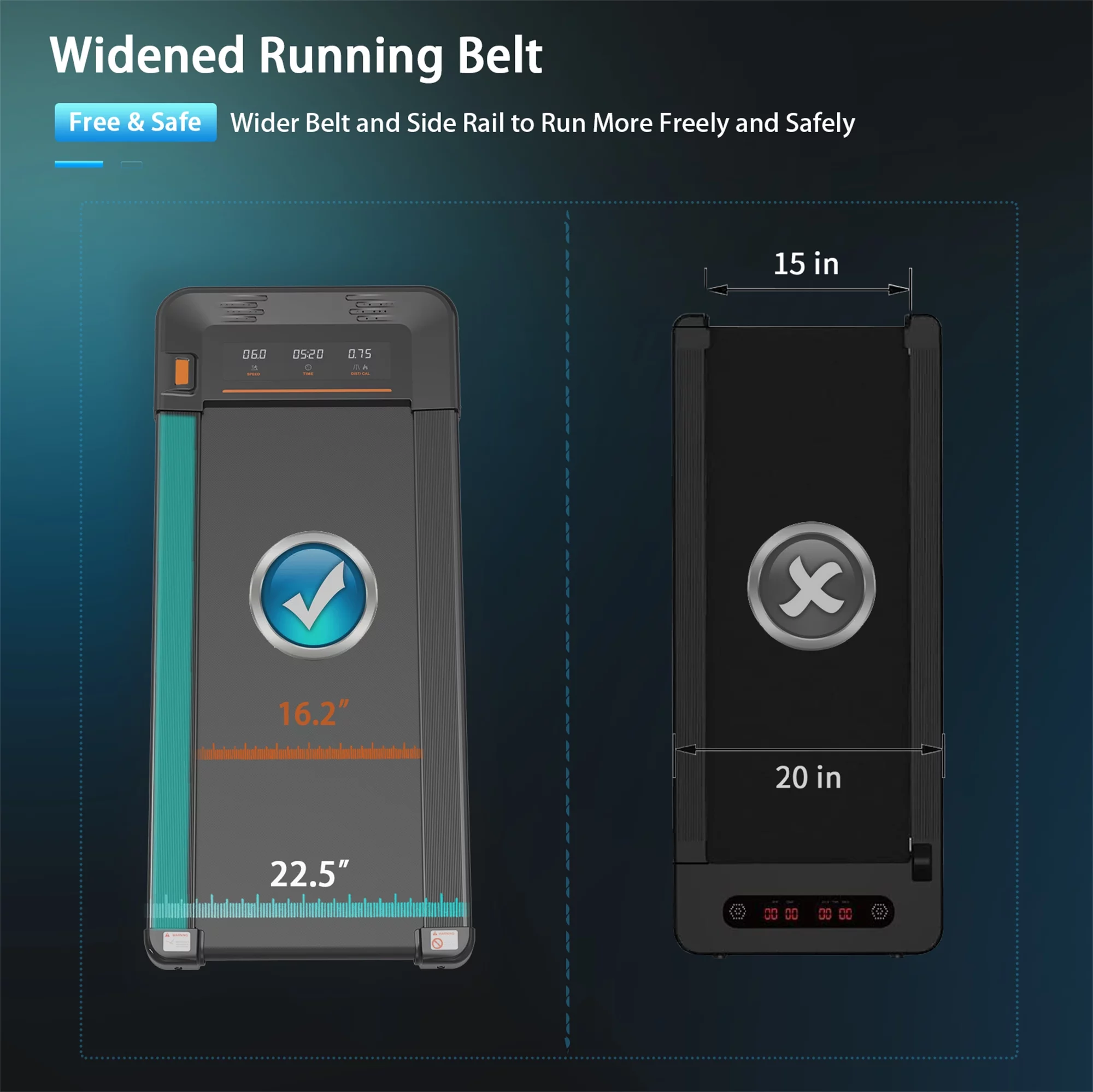 Aukfa Under Desk Treadmill, Slim Walking Pad for Home Office Workout, 245 lb Capacity, 4 mph Speed - Womvr