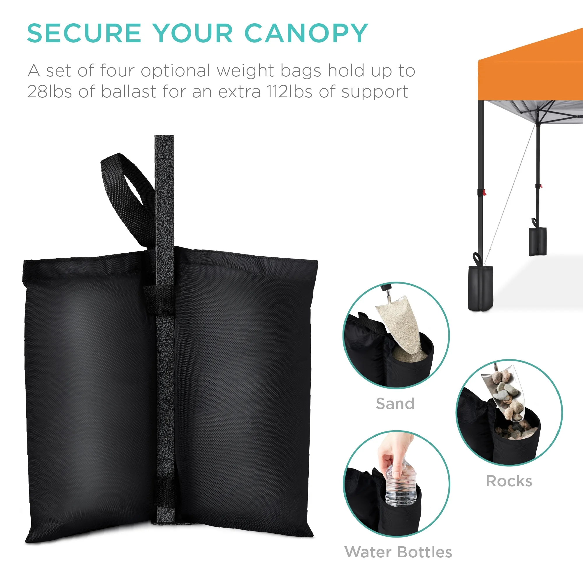Best Choice Products 10x10ft Easy Setup Pop Up Canopy w/ 1-Button Setup, Wheeled Case, 4 Weight Bags - Cerulean - Womvr