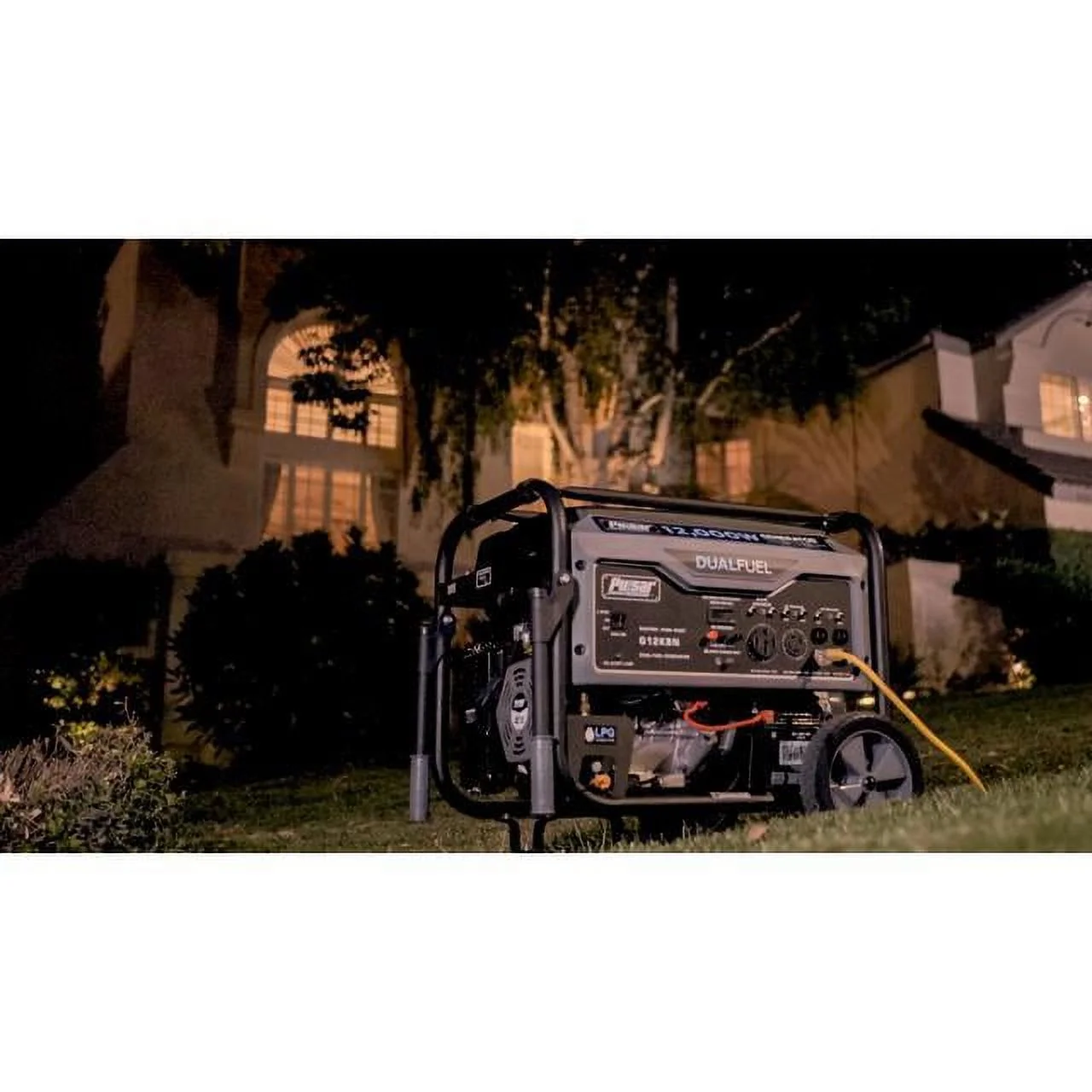 Pulsar 12,000W Dual Fuel Portable Generator in Space Gray with Electric Start, G12KBN - Womvr