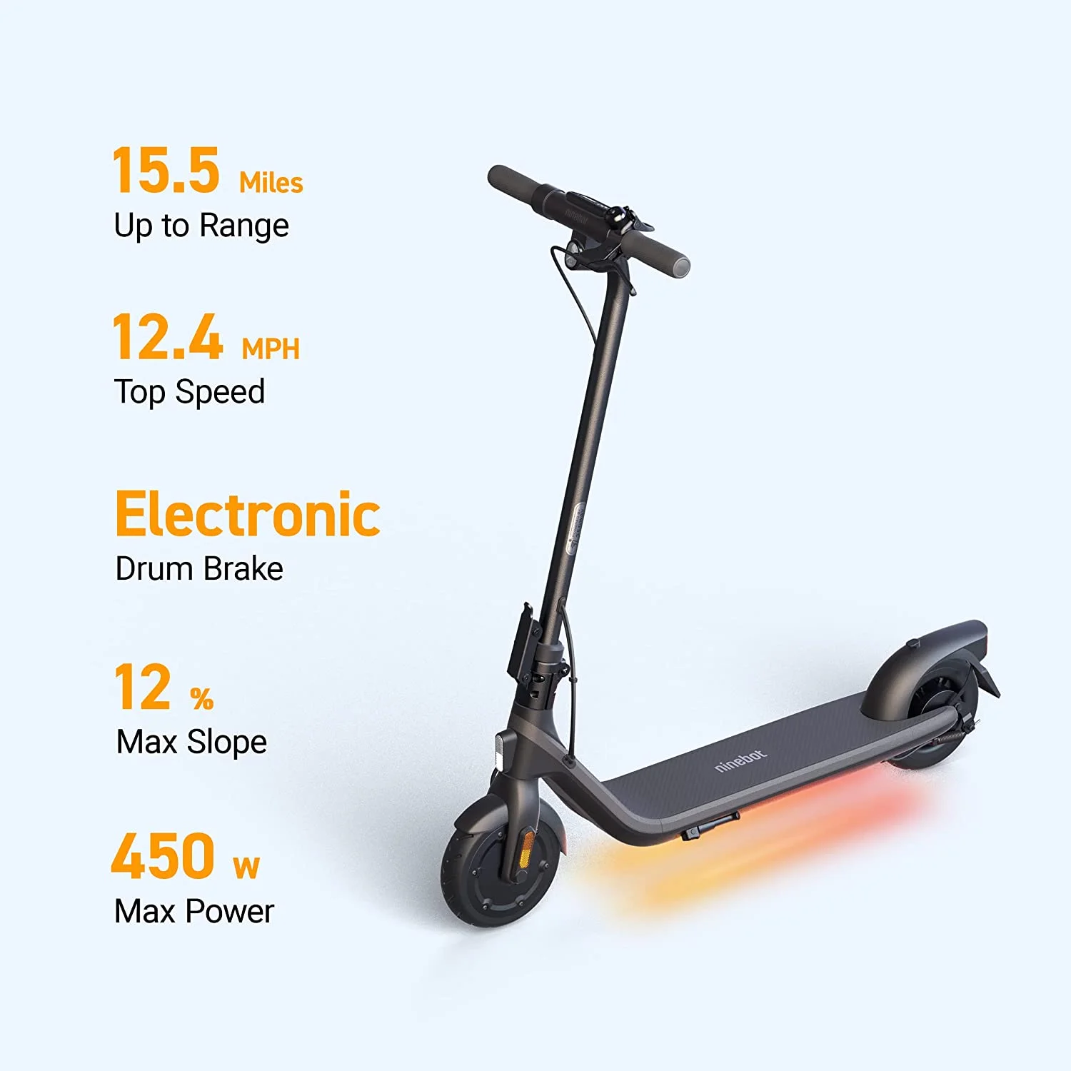Segway Ninebot E2 Electric Kick Scooter, up to 12.4 Miles Range & 12.4 mph Max Speed,  Adults & Teens - Womvr