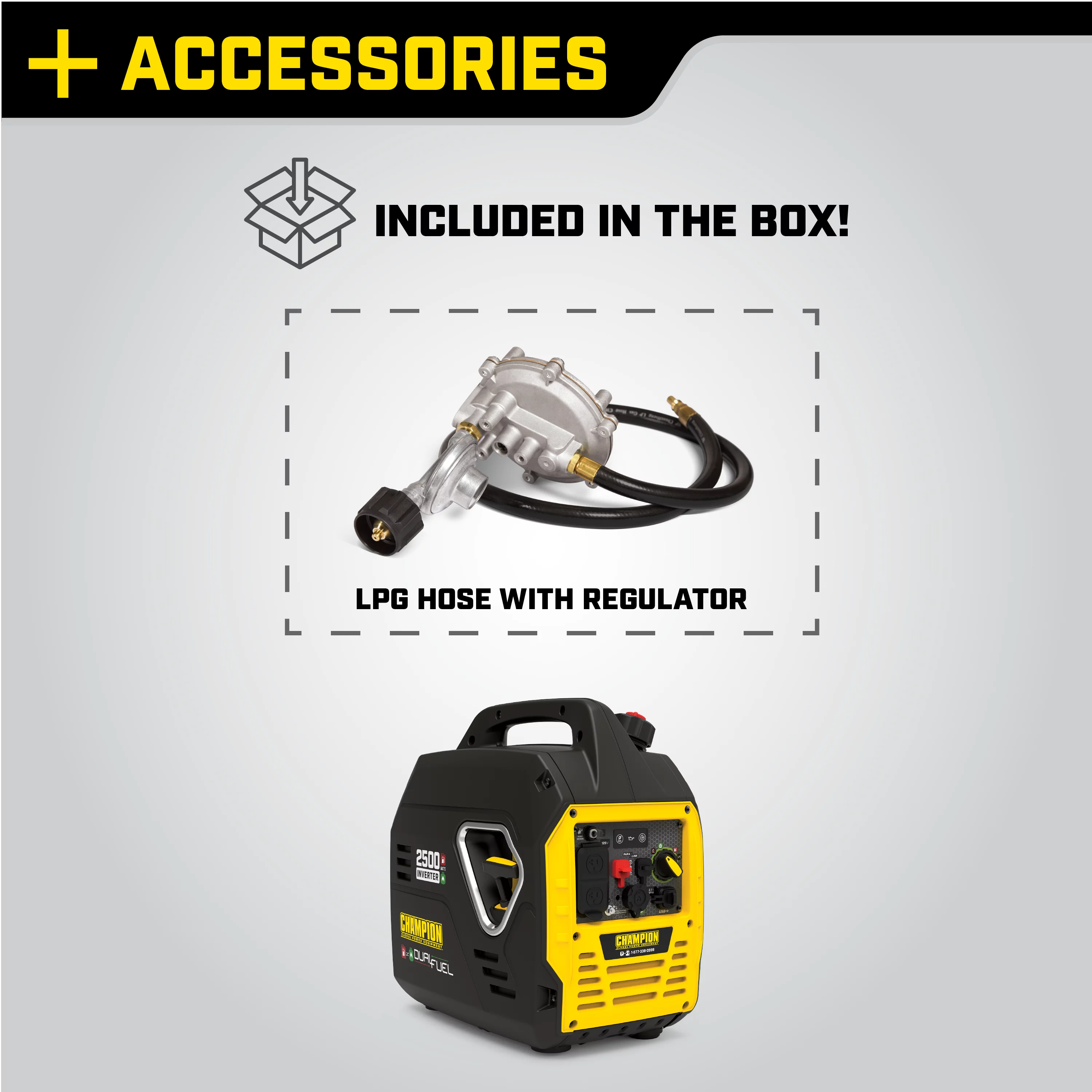 Champion Power Equipment 2500-Watt Ultralight Portable Dual Fuel Inverter Generator - Womvr