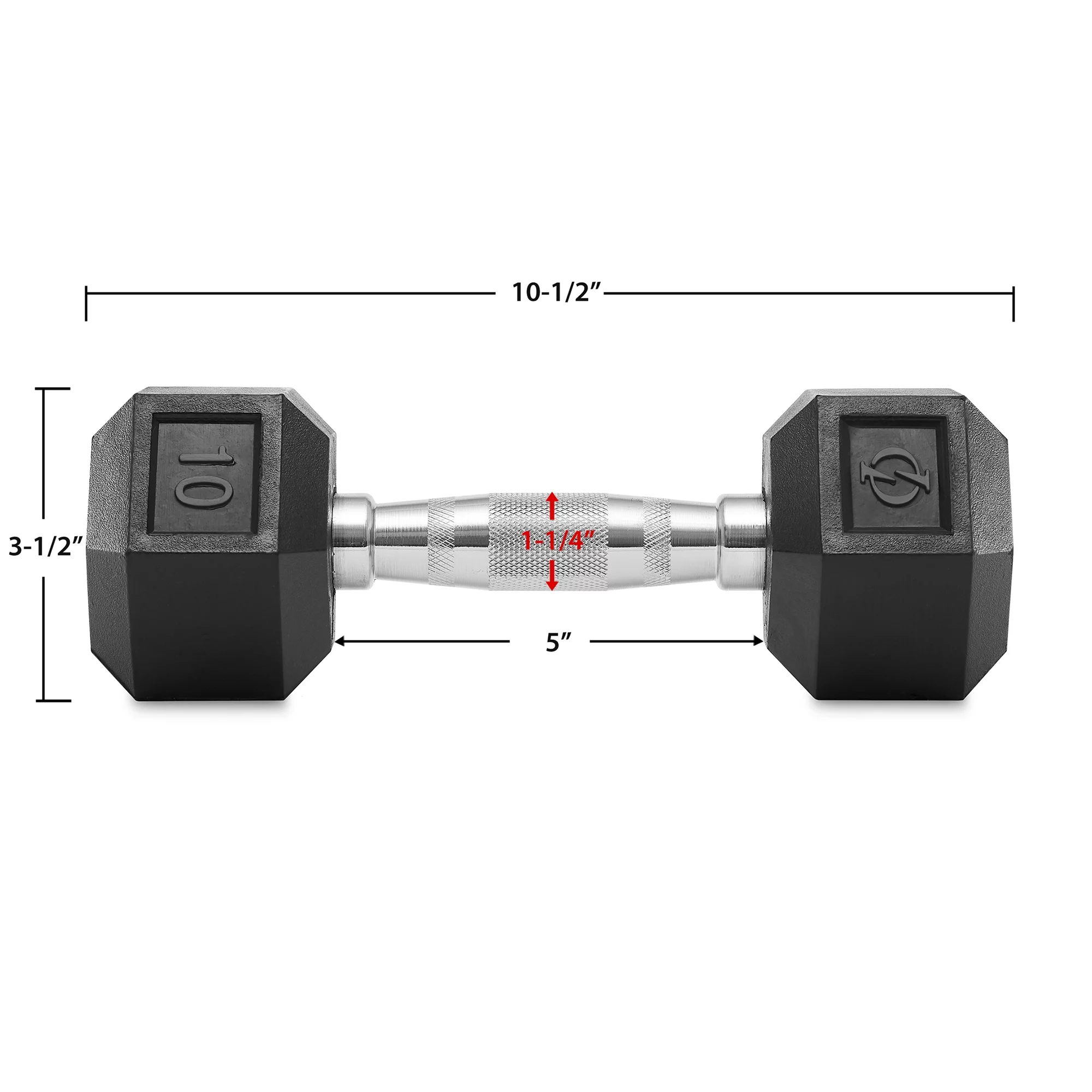 Philosophy Gym Rubber Coated Hex Dumbbell Hand Weights, 45 lb Pair - Womvr