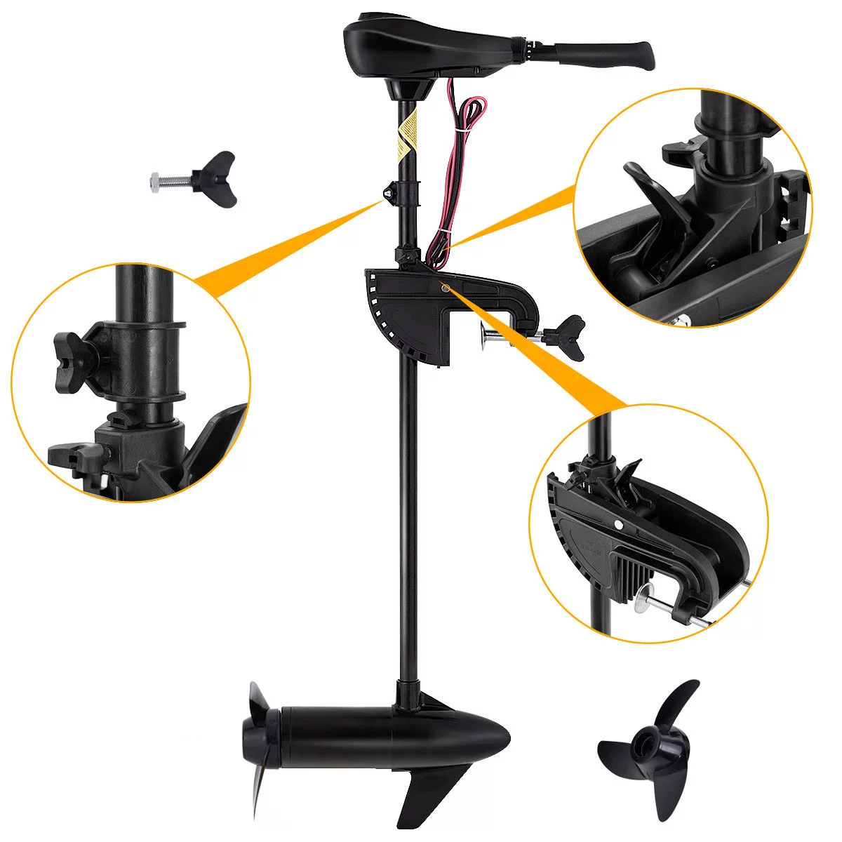 Costway New 86lbs Freshwater Transom Mounted Trolling Motor 36