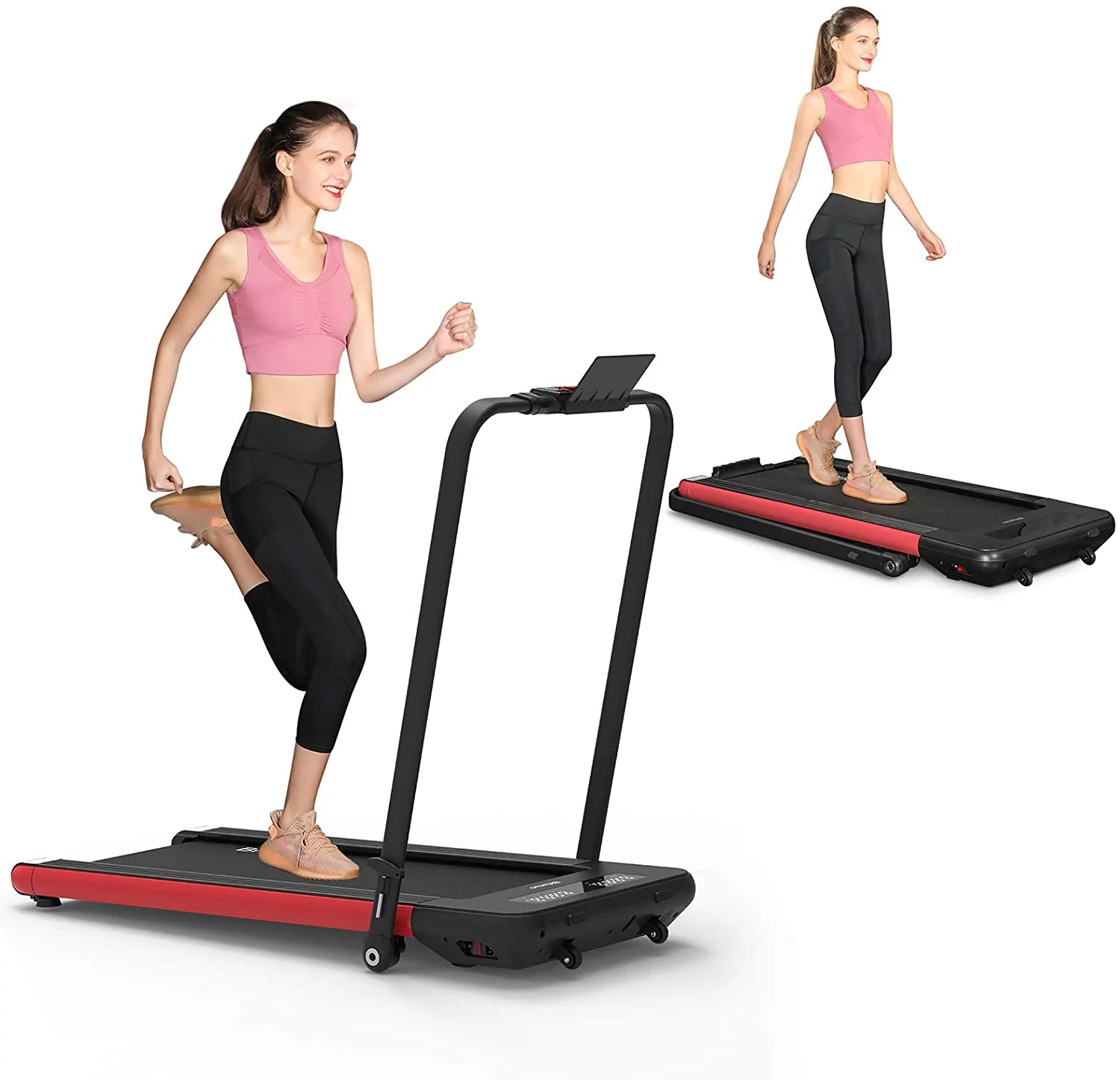 BiFanuo 2 in 1 Folding Treadmill, Smart Walking Running Machine Installation-FreeUnder Desk Treadmill for Home/Office Gym Cardio FitnessBlack - Womvr