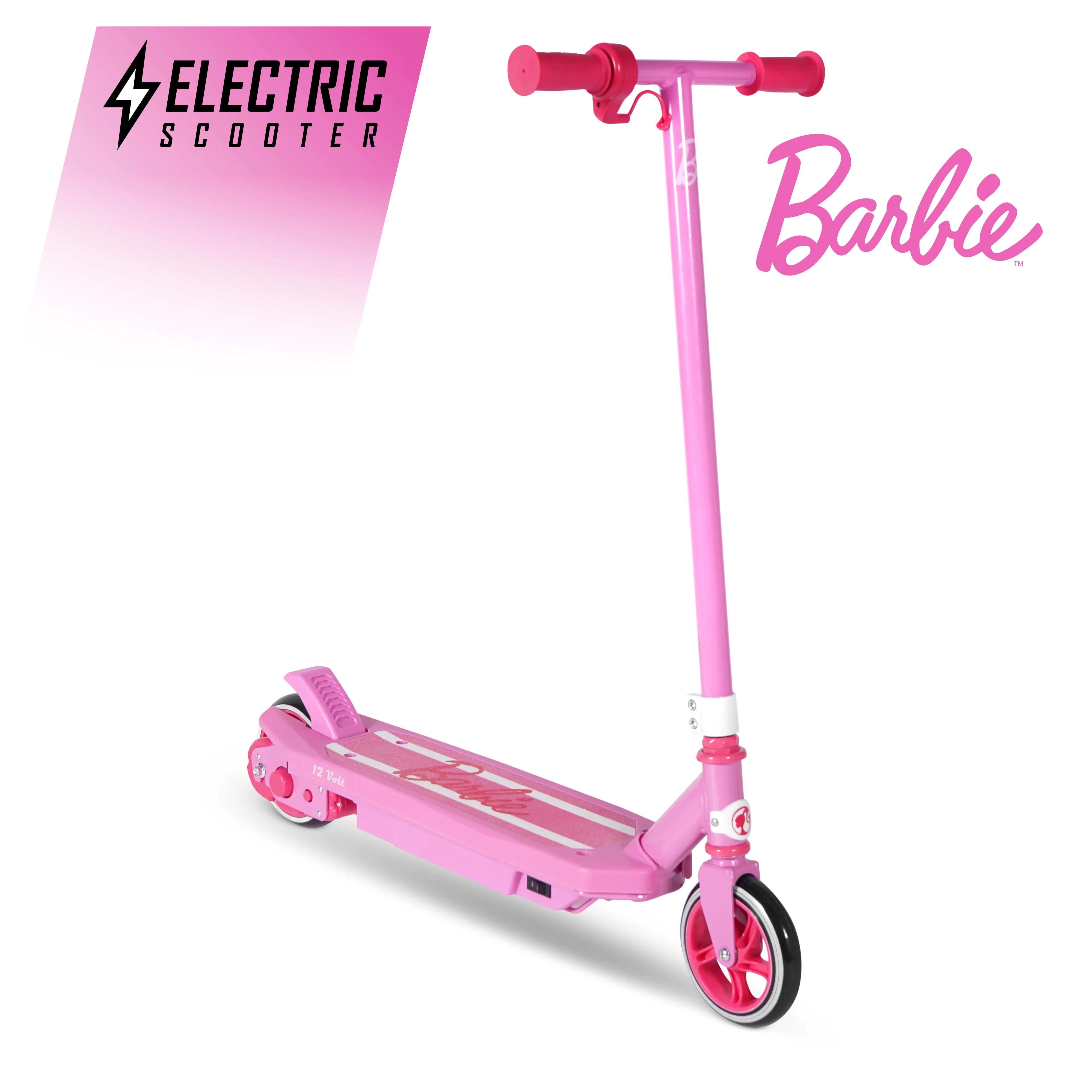 Barbie 12 Volt Jammer, Kids Electric Scooter Ride on, 10 mph Max Speed, for Ages 8+ - Womvr