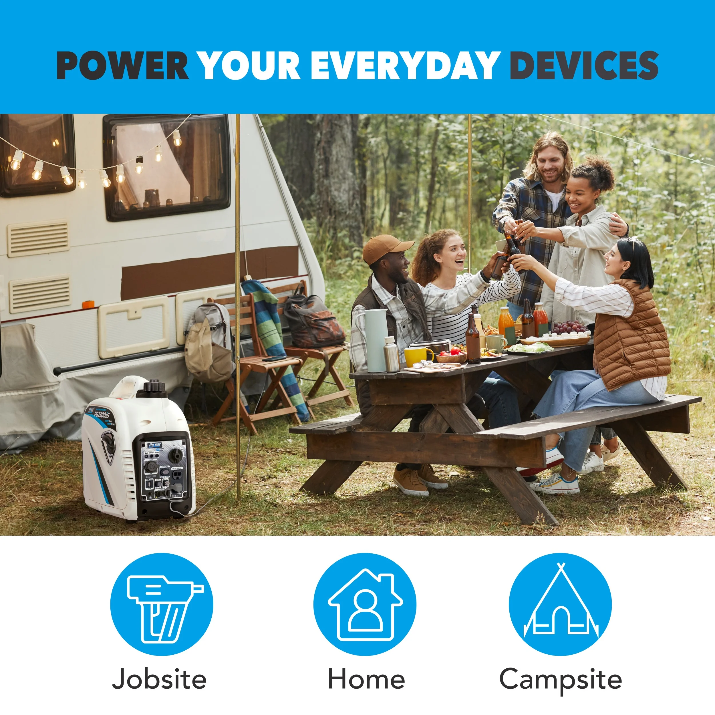 Pulsar 2300-Watt Super Quiet Gasoline Powered Inverter Generator with USB - Womvr