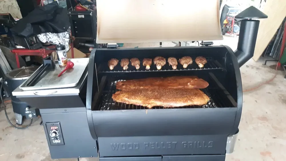 Z GRILLS 2024 Upgrade Pellet Grill & Smoker Wood Pellet Grill, 8 in 1 BBQ Smoker with Foldable Front Shelf, Rain Cover, 1056 sq.in Cooking Area - Womvr