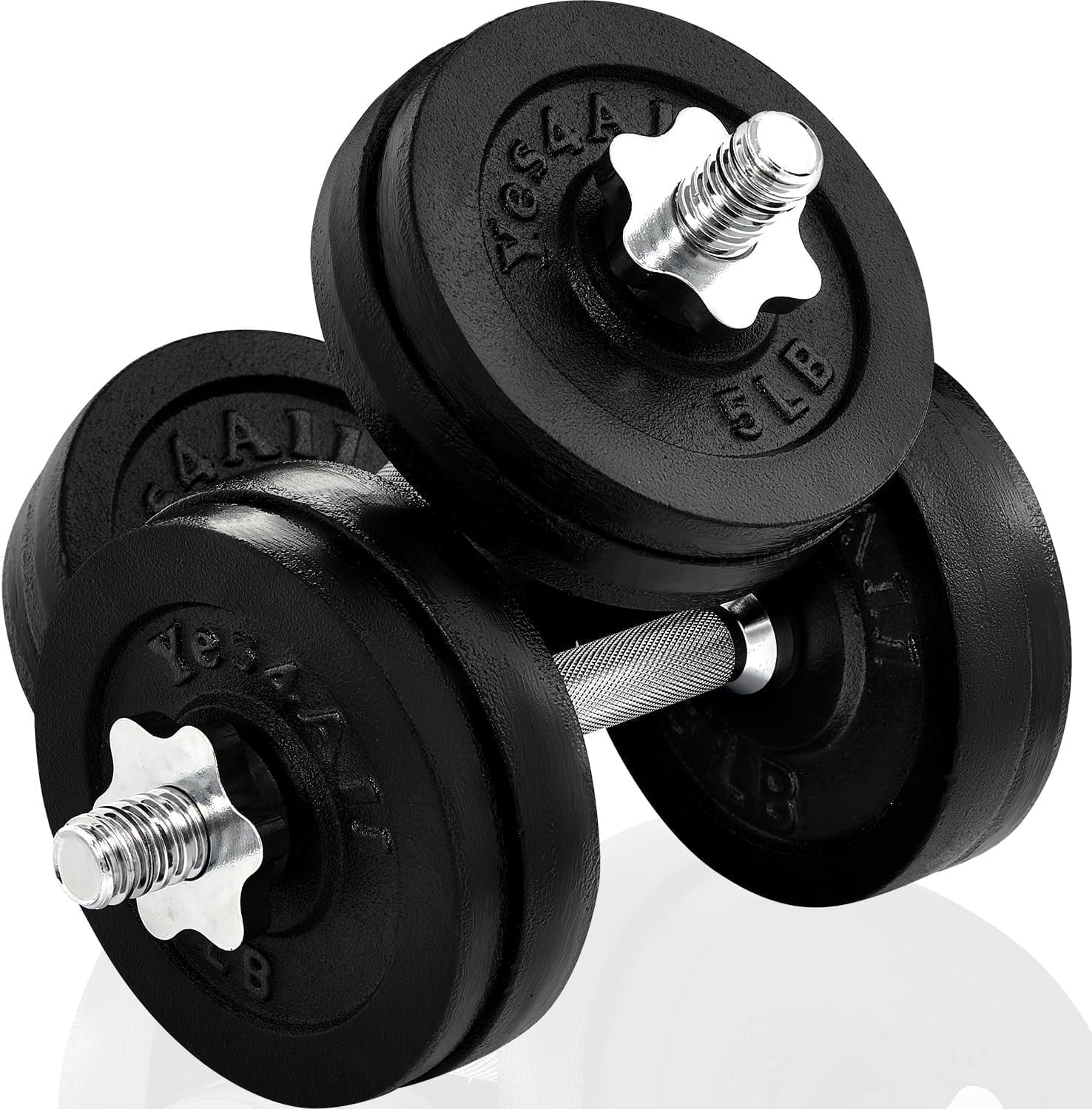 Yes4All 200 lbs Adjustable Dumbbell Weight Set, Cast Iron Dumbbell, Pair - Womvr