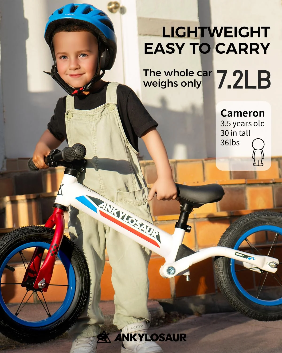 ANKLOSAUR No Pedal Balance Bike, 12