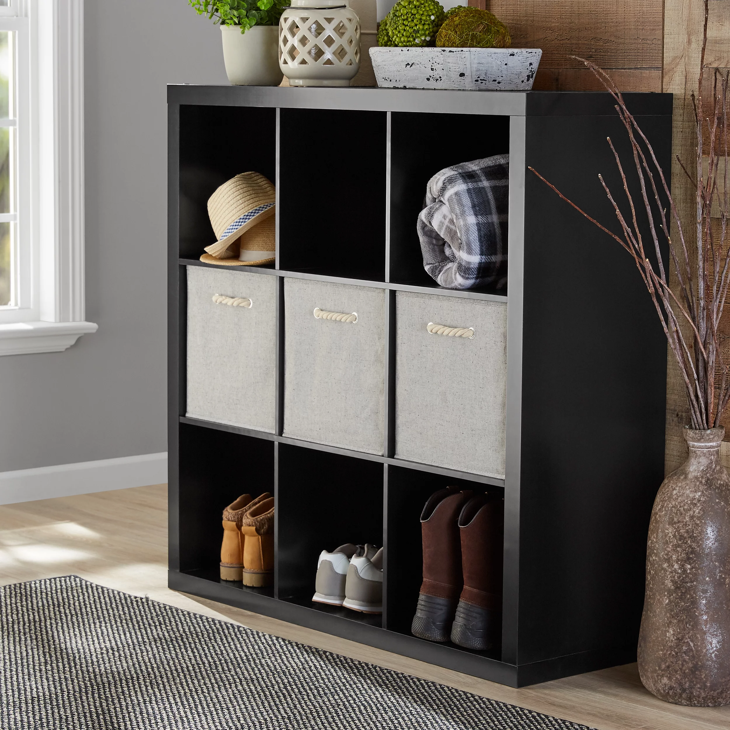 Better Homes & Gardens 9-Cube Storage Organizer, Natural - Womvr