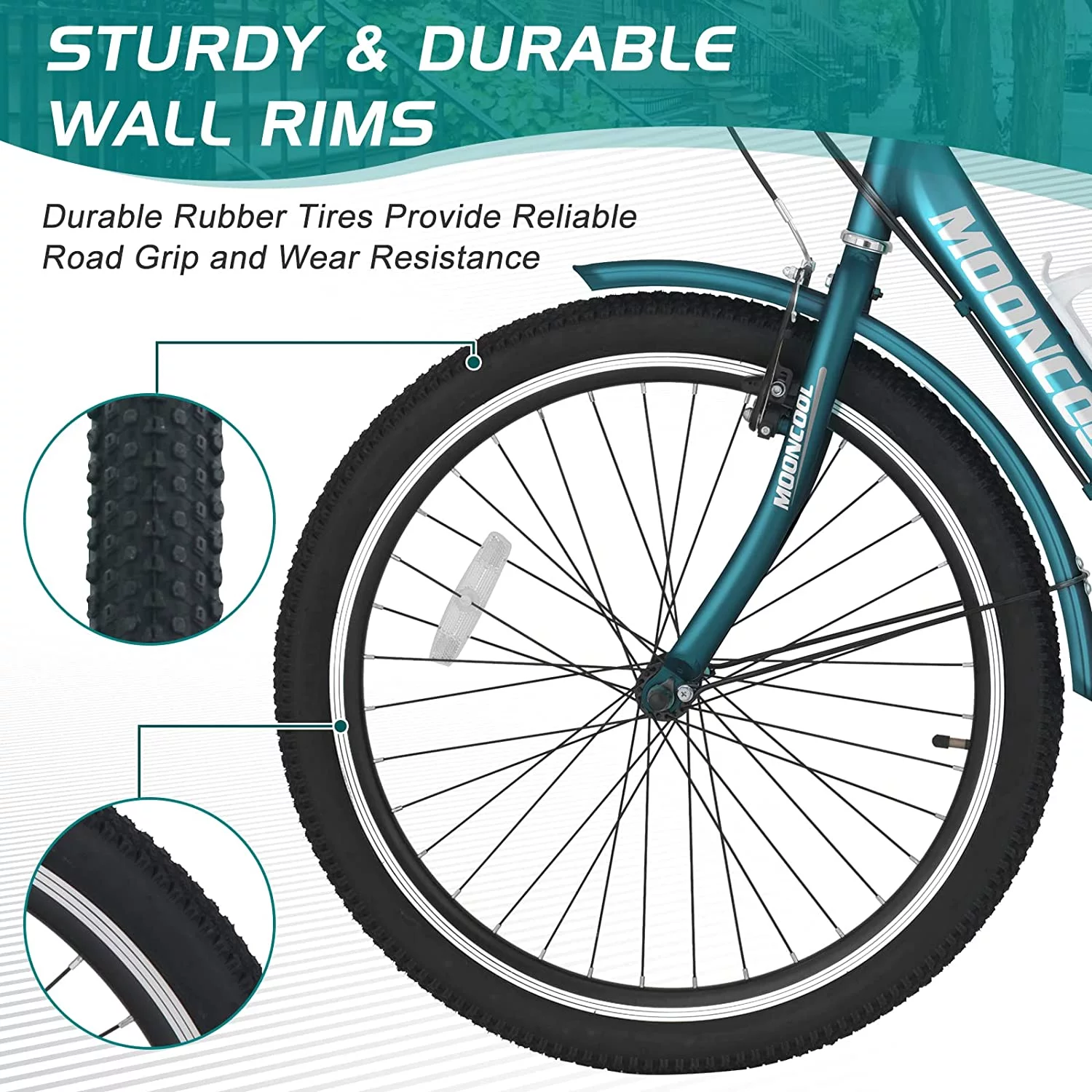 Docred Adult Tricycle 7 Speed 24 Inch Three Wheel Bike Cruiser Trike for Men/Women/Seniors - Womvr